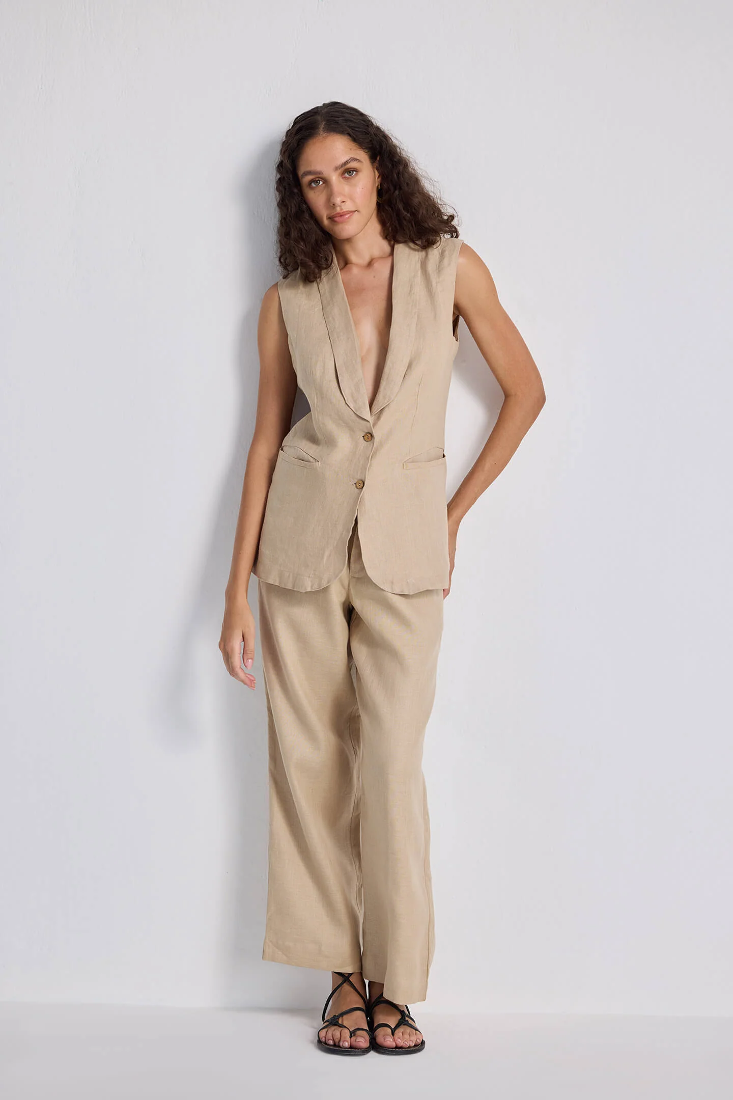 Sleeveless Hemp Jacket - Image 8