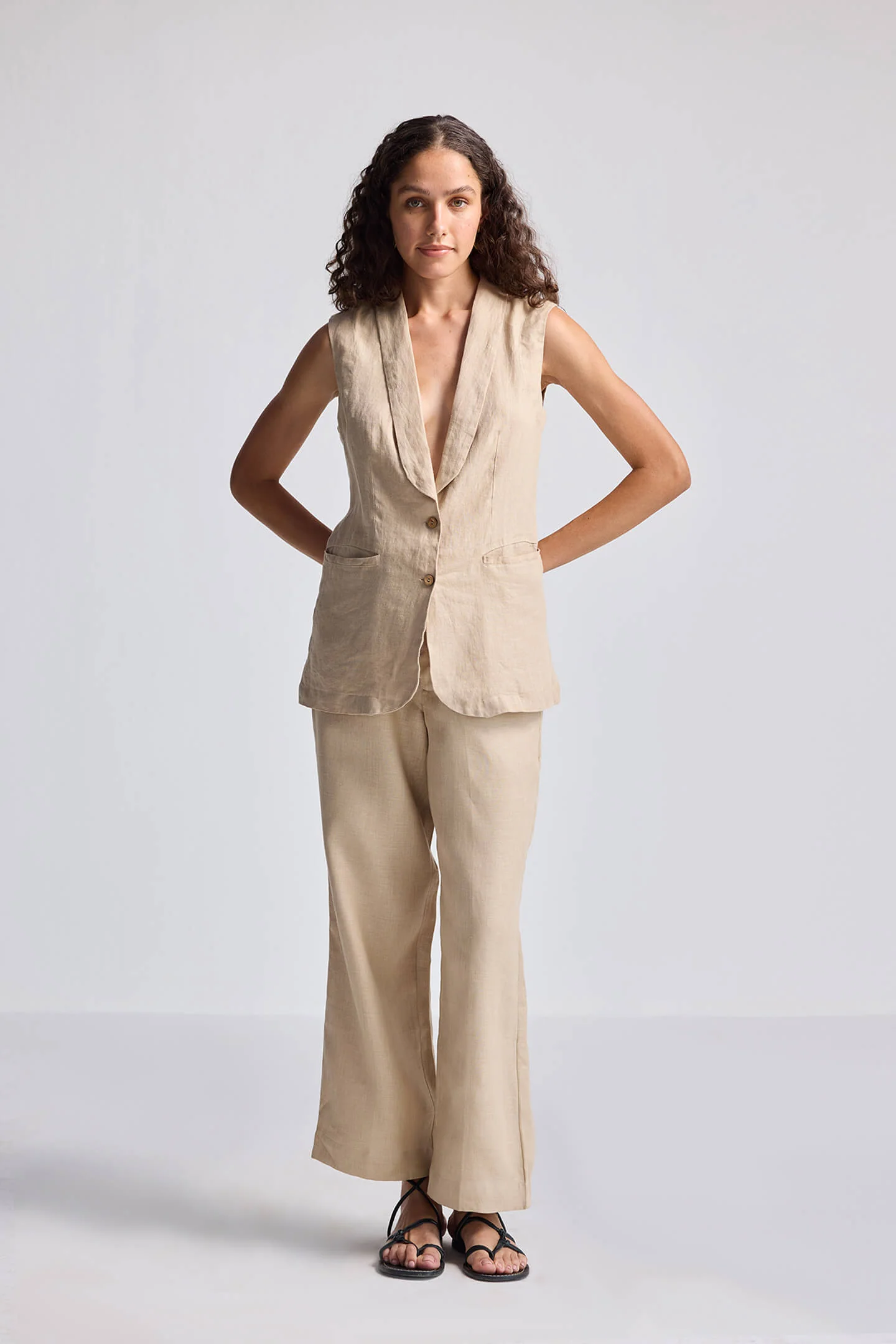 Sleeveless Hemp Jacket - Image 9