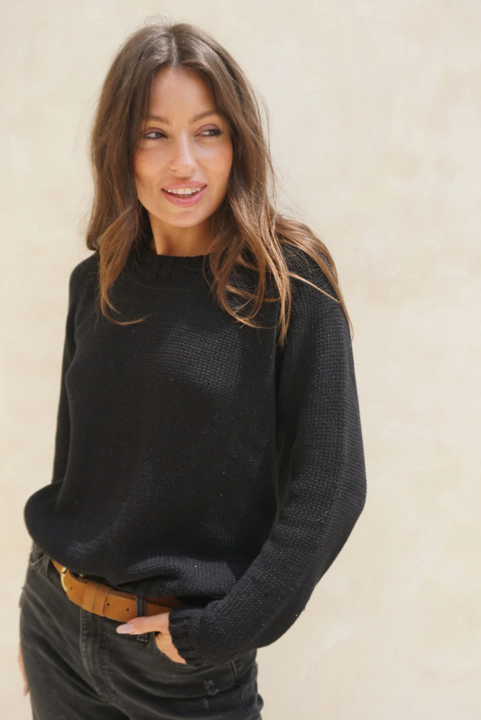 Sloane Crewneck in Black - Image 2