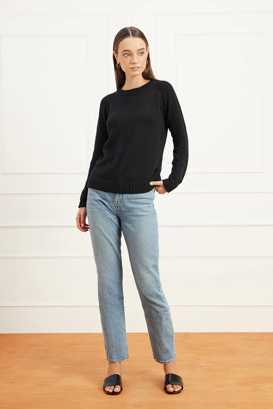 Sloane Crewneck in Black - Image 3