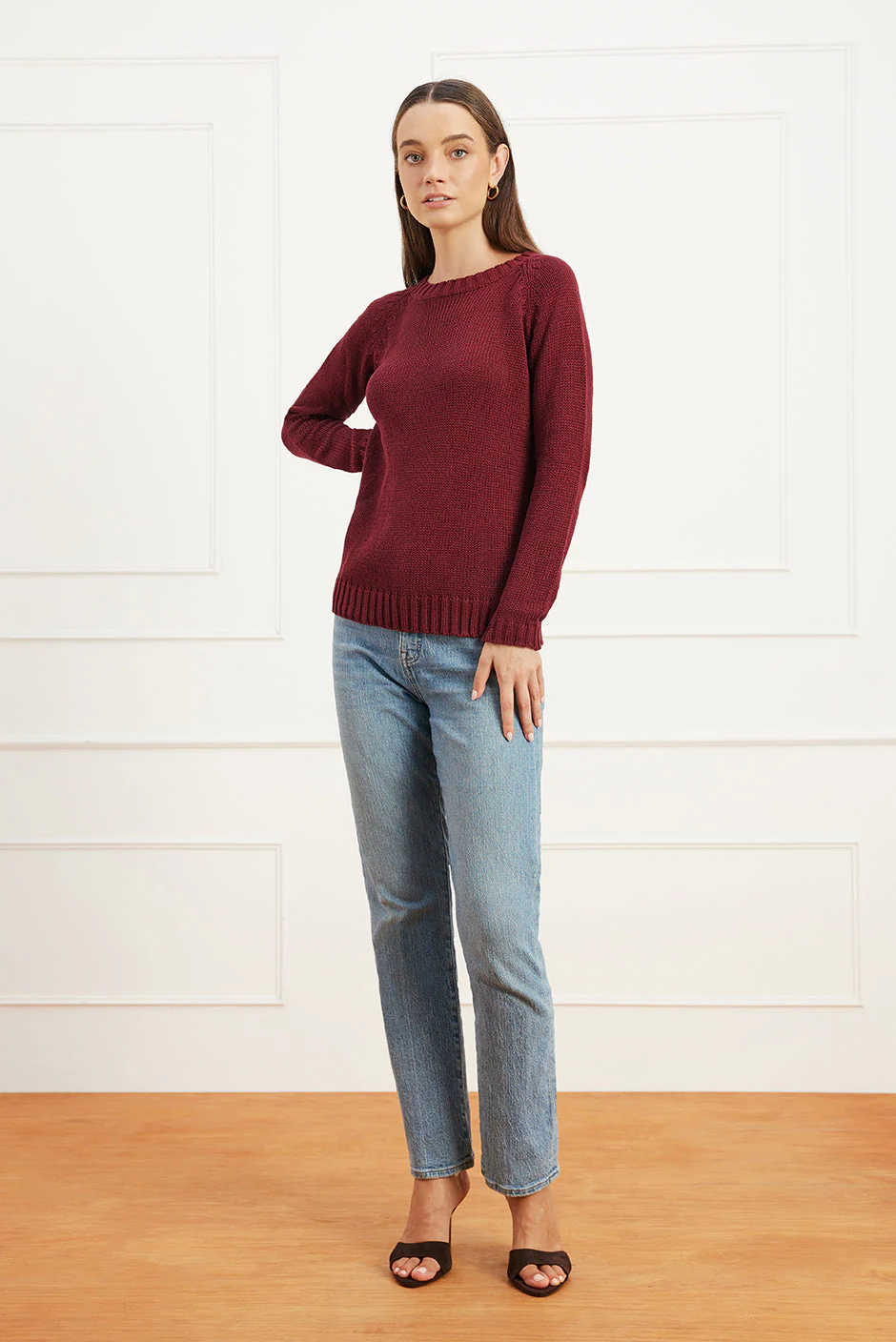 Sloane Crewneck in Burgundy - Image 2