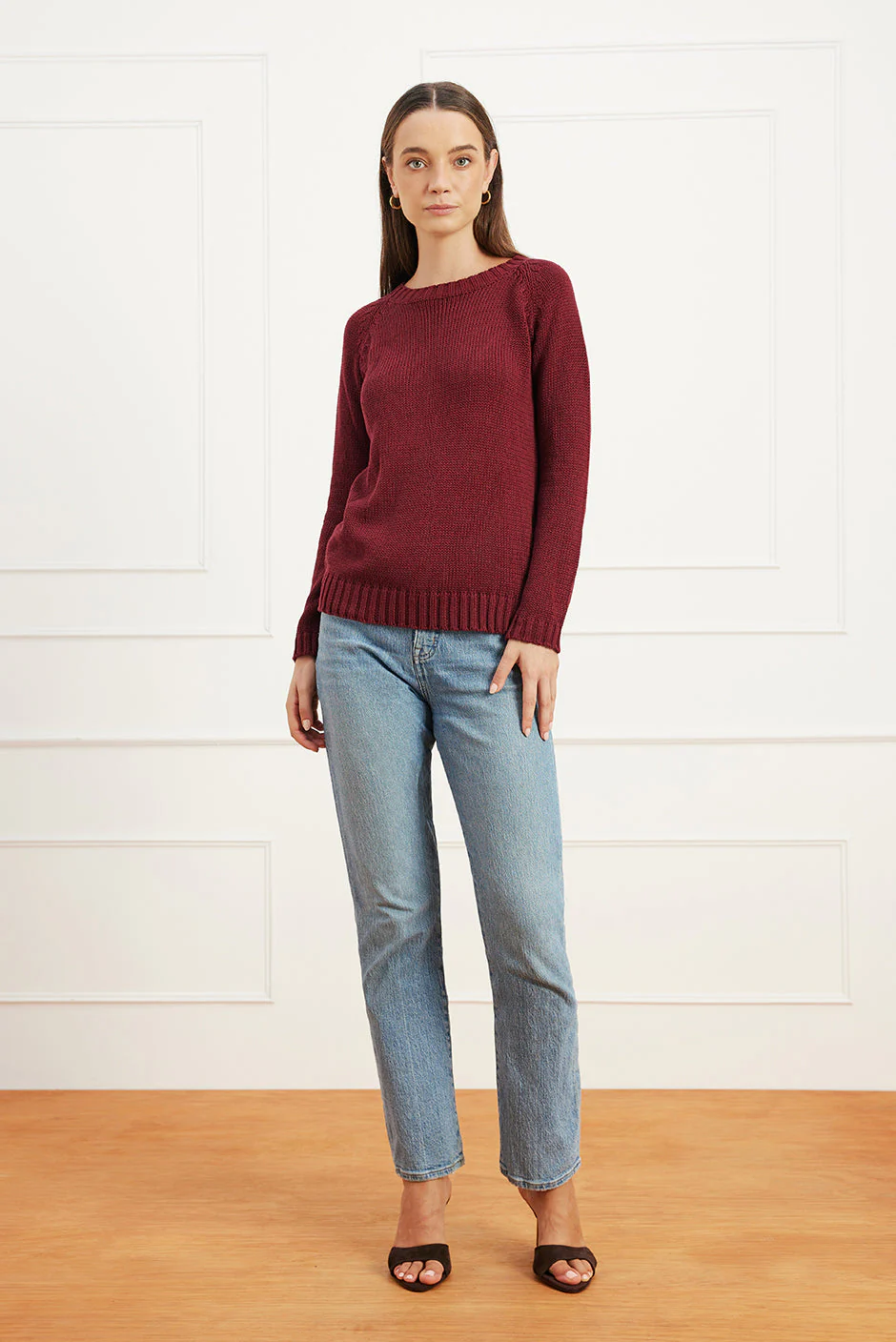 Sloane Crewneck in Burgundy - Image 3