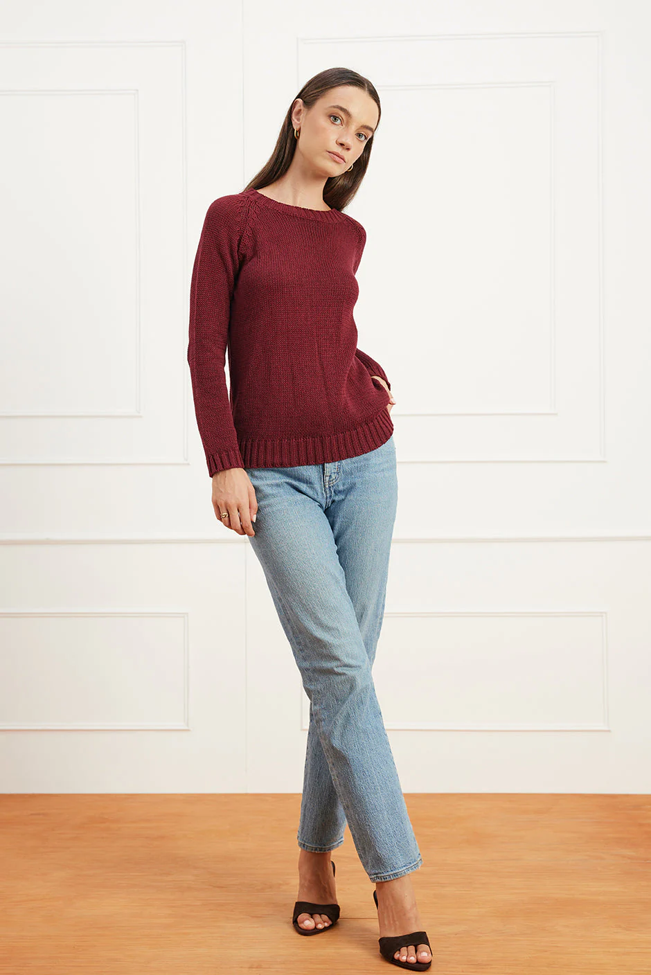 Sloane Crewneck in Burgundy - Image 4