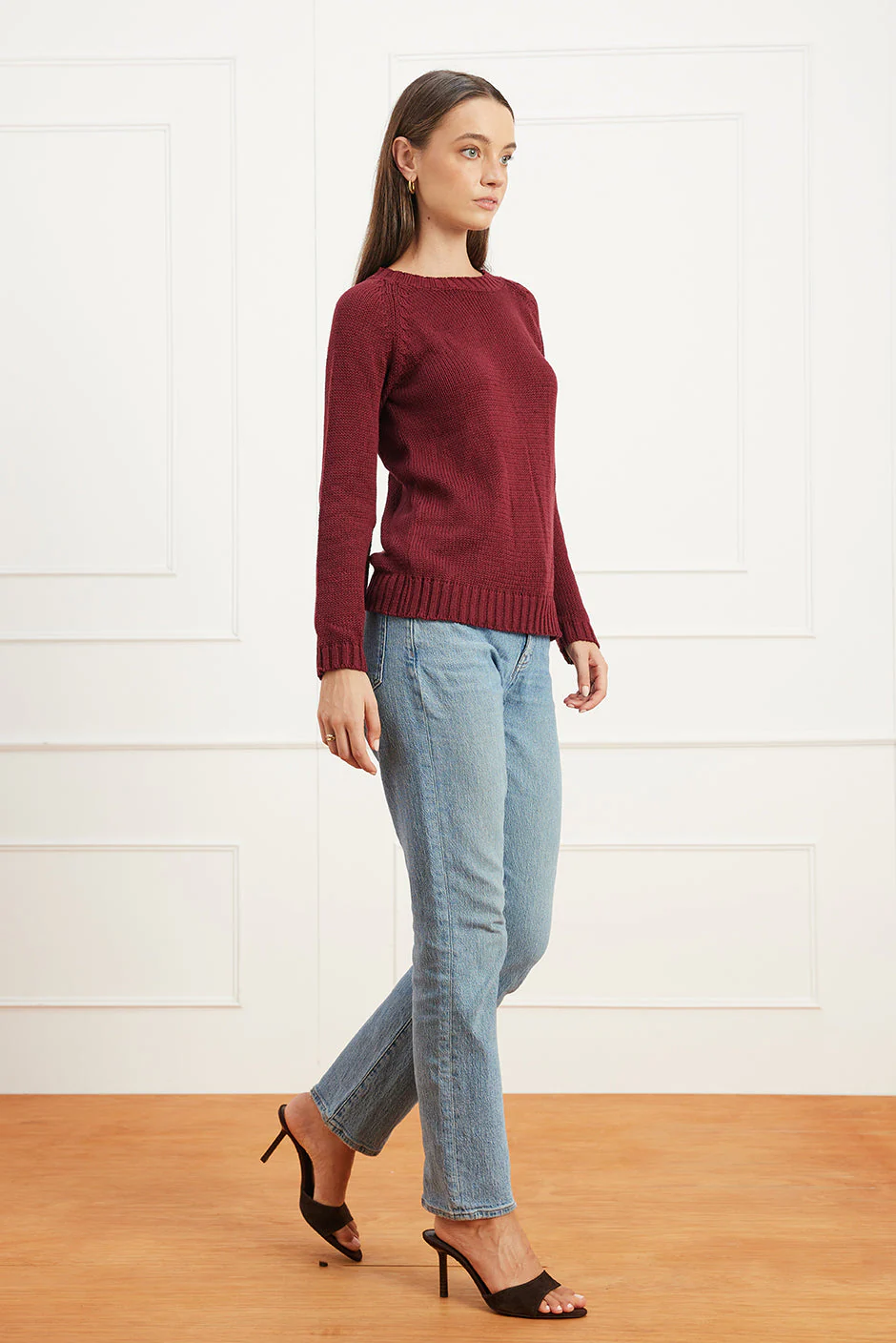 Sloane Crewneck in Burgundy - Image 5