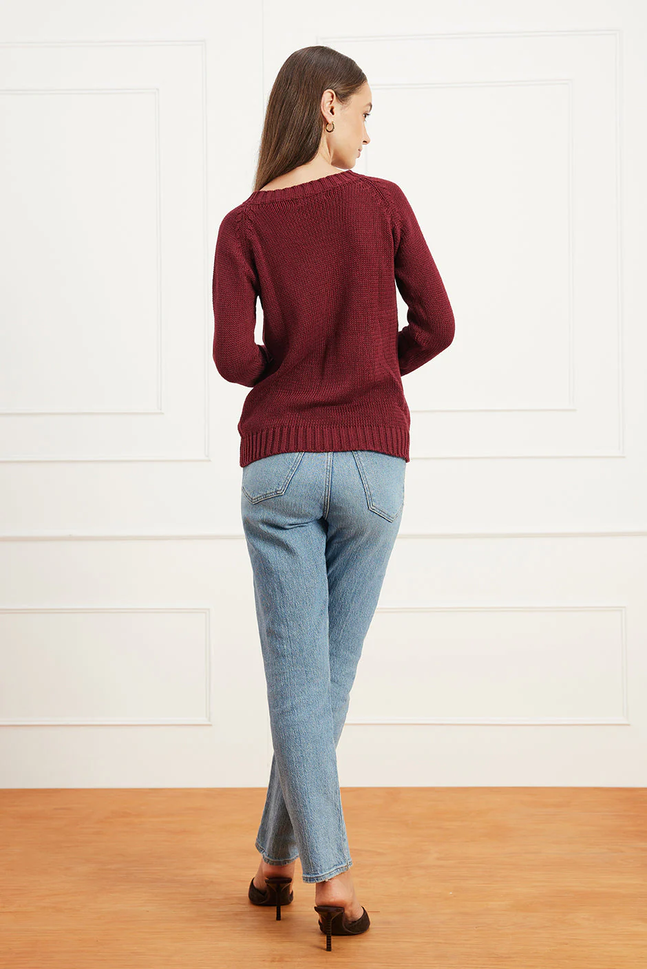 Sloane Crewneck in Burgundy - Image 6