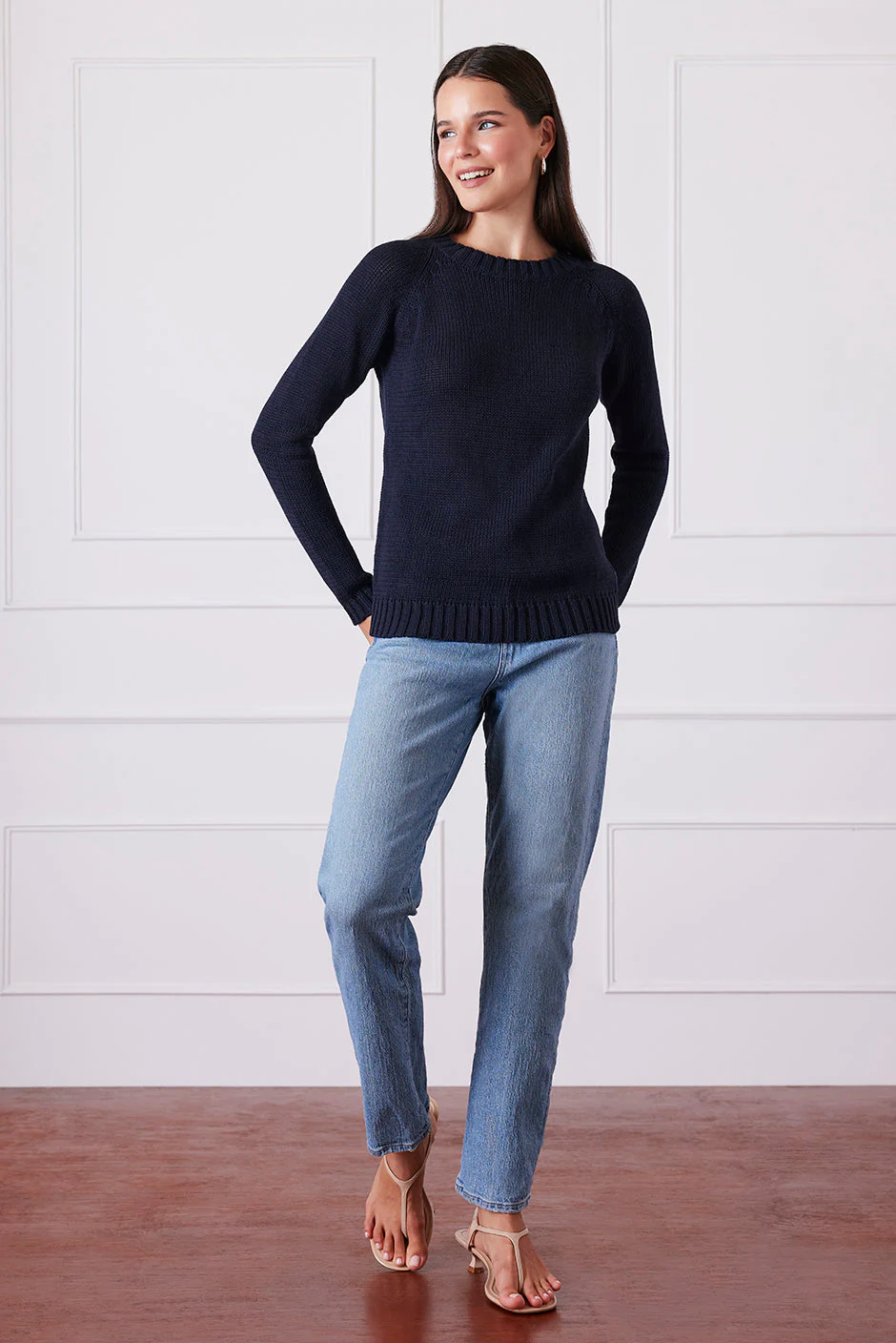 Sloane Crewneck in Midnight Navy - Image 2