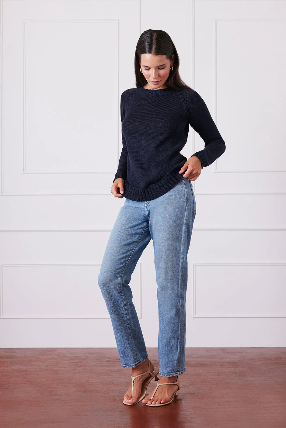 Sloane Crewneck in Midnight Navy - Image 3