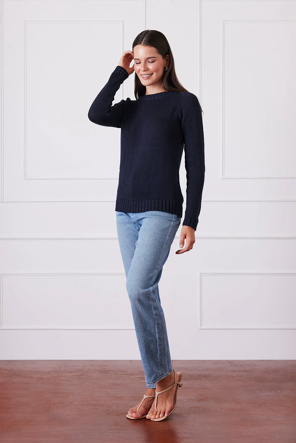 Sloane Crewneck in Midnight Navy - Image 4
