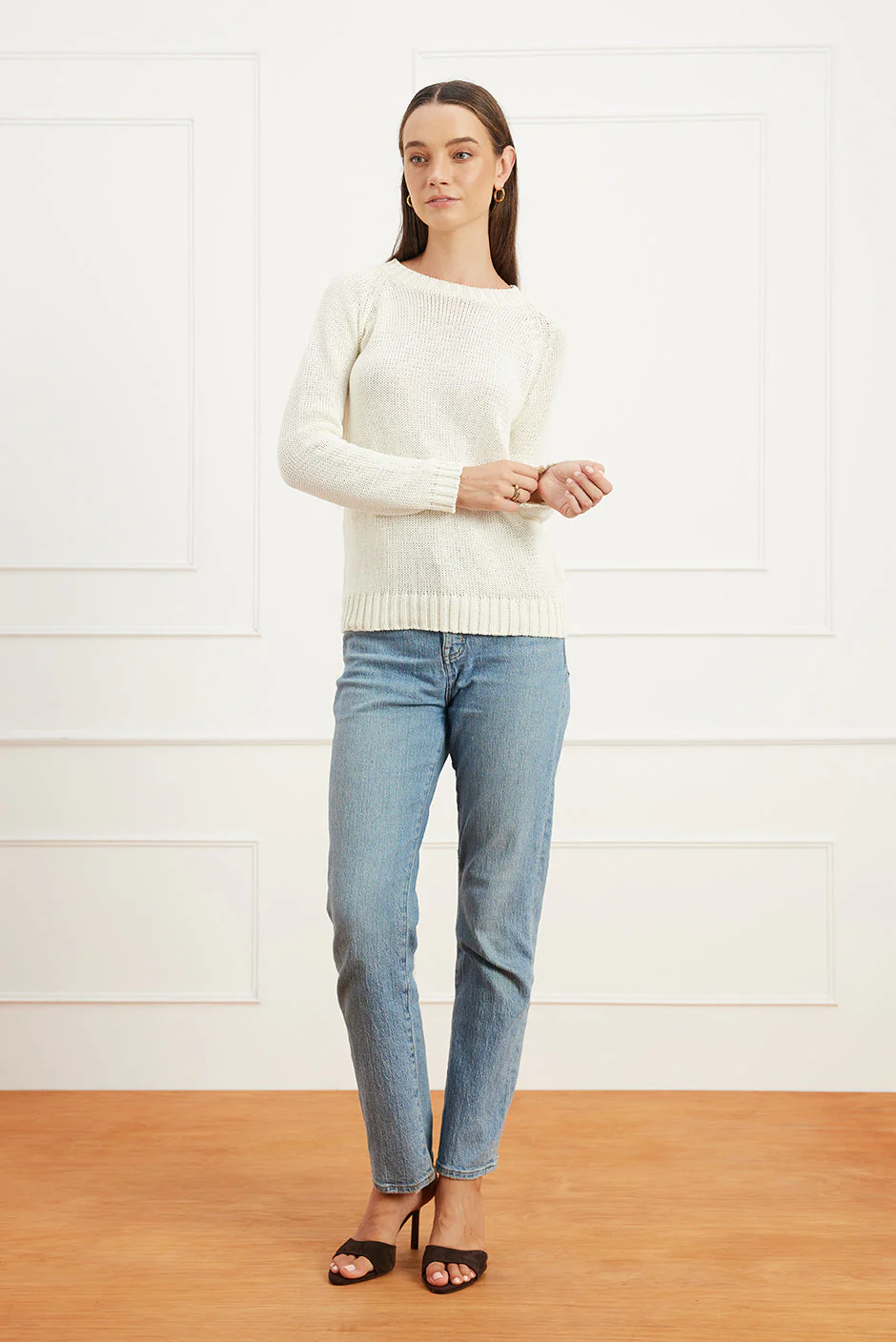 Sloane Crewneck in Oat Milk - Image 3