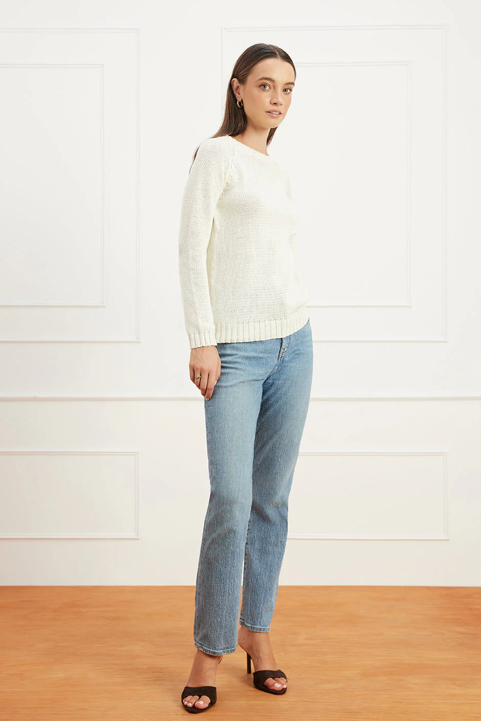 Sloane Crewneck in Oat Milk - Image 4