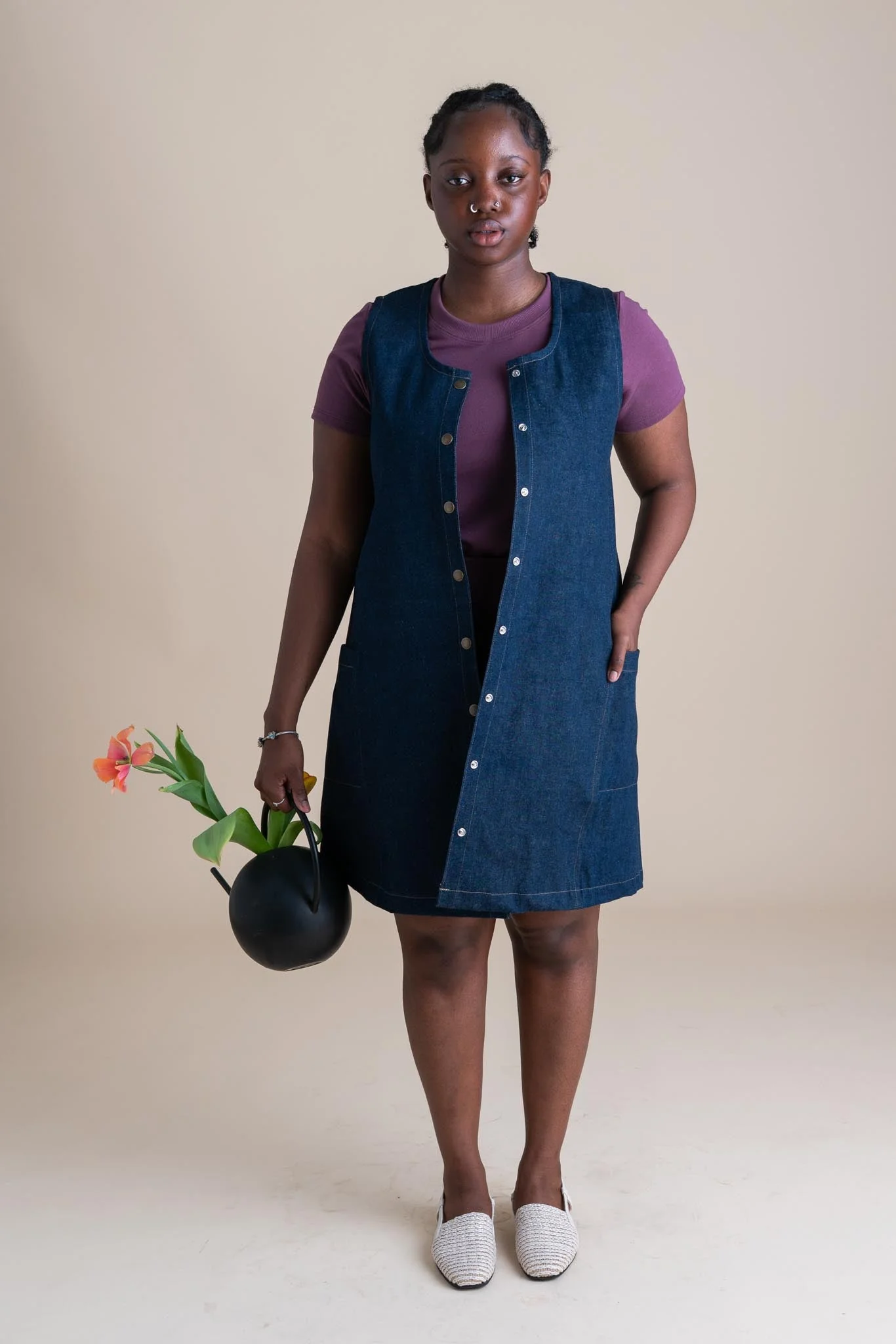 Snap Smock in Cone Denim - Image 2