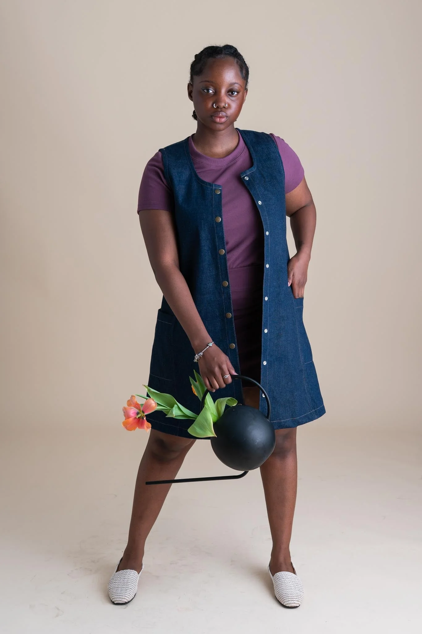 Snap Smock in Cone Denim - Image 3