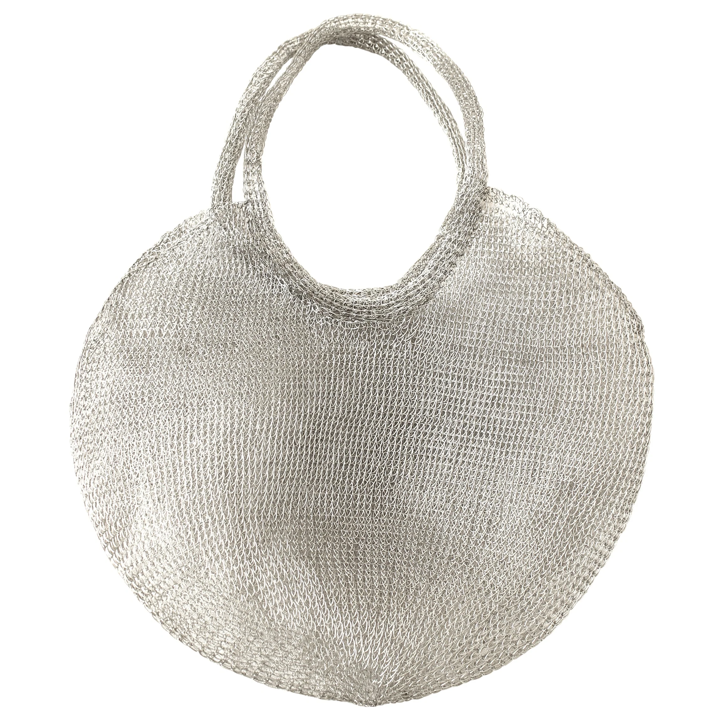 SOL Mesh Wire Tote Bag in Silver - Image 2