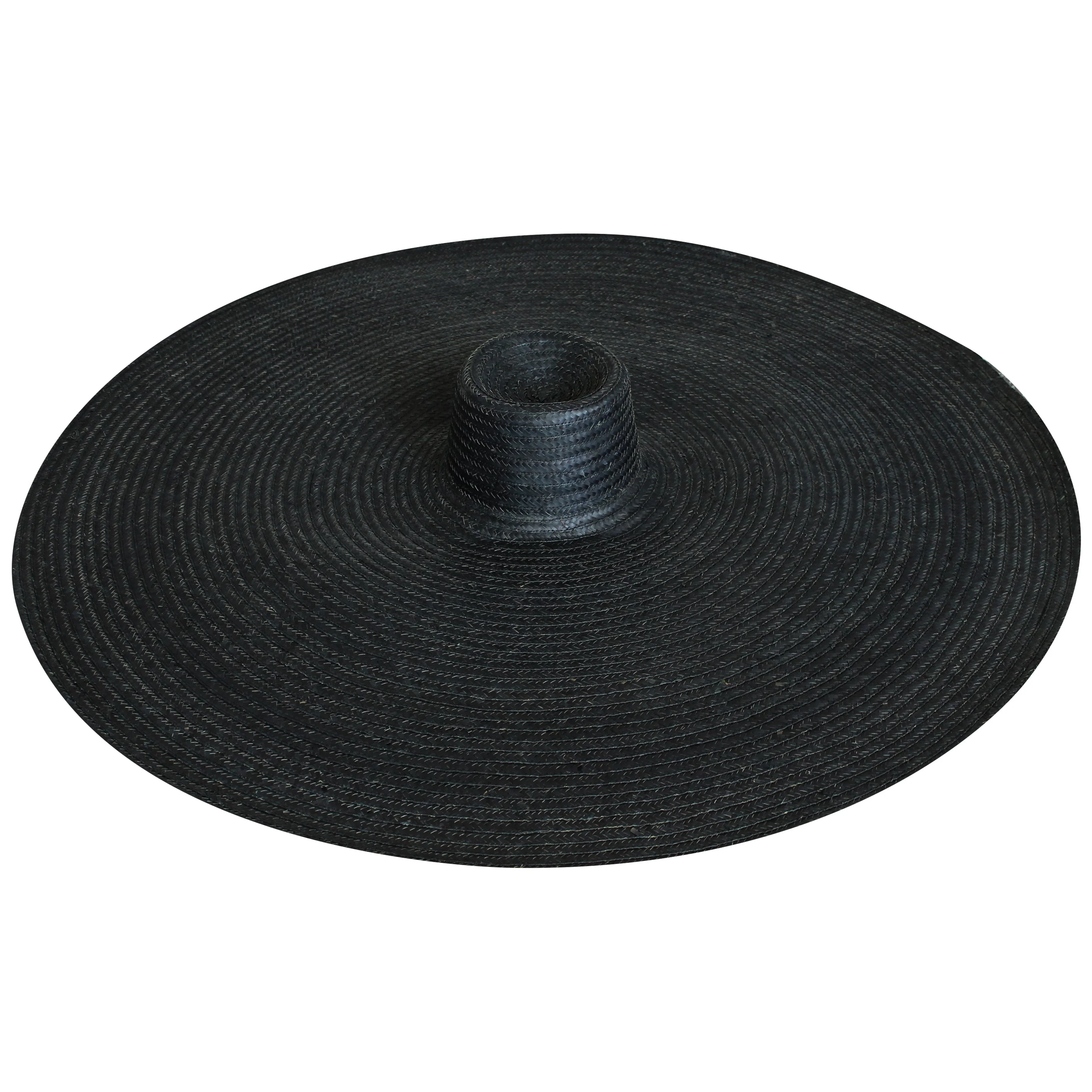 SOLANA Oversized Straw Hat In Black - Image 2