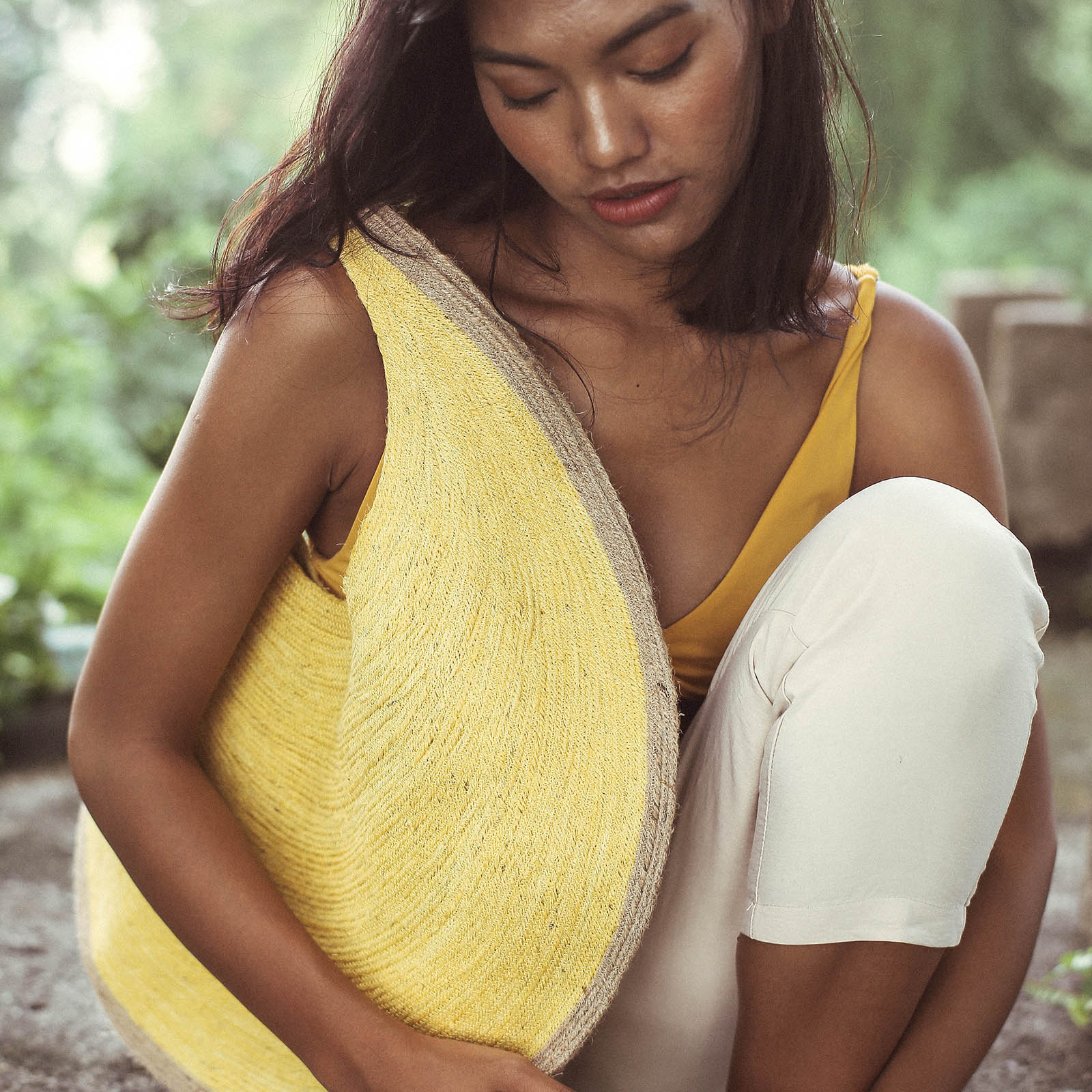 SOLO Citroen Jute Bag In Lemon Yellow - Image 3