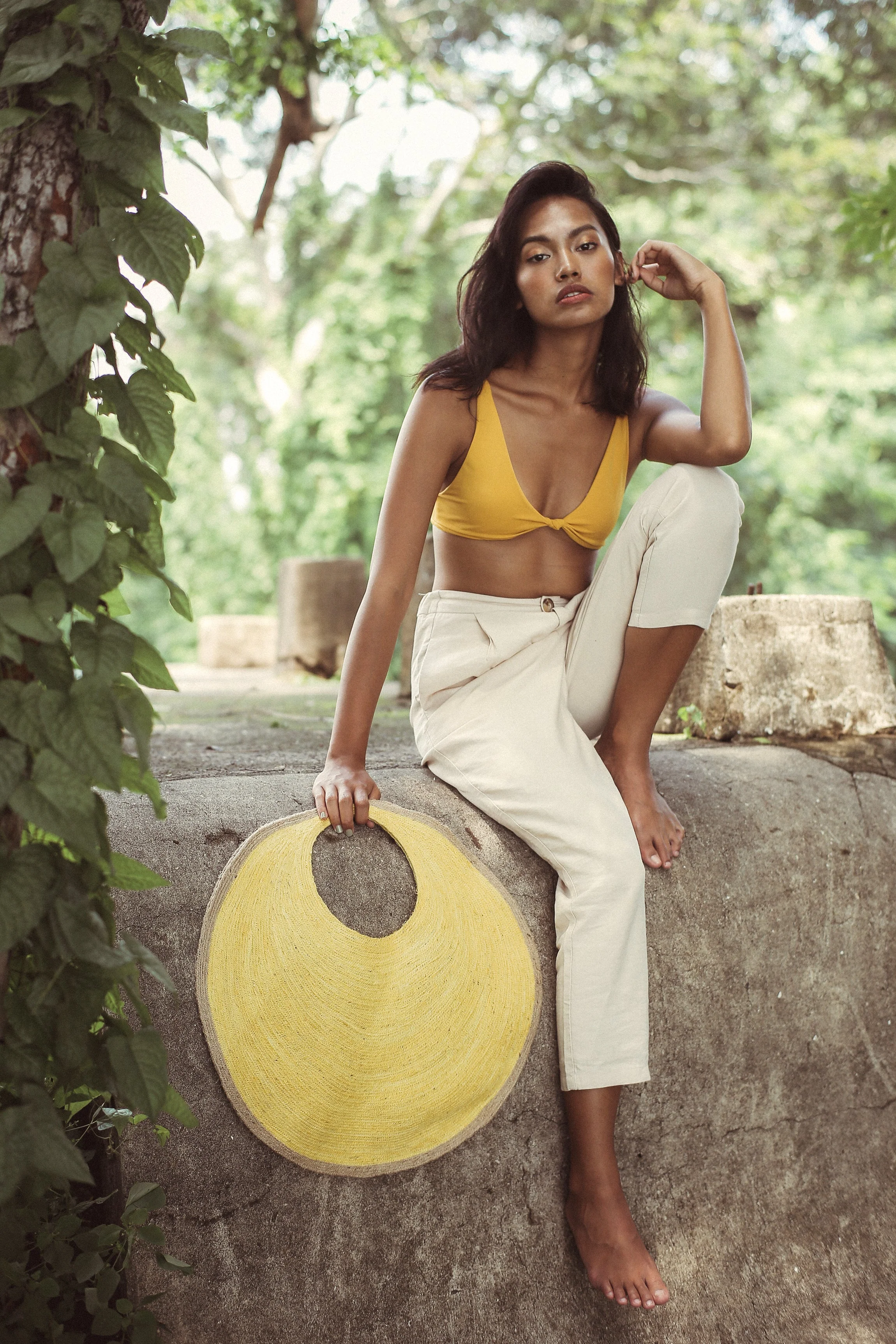 SOLO Citroen Jute Bag In Lemon Yellow - Image 4