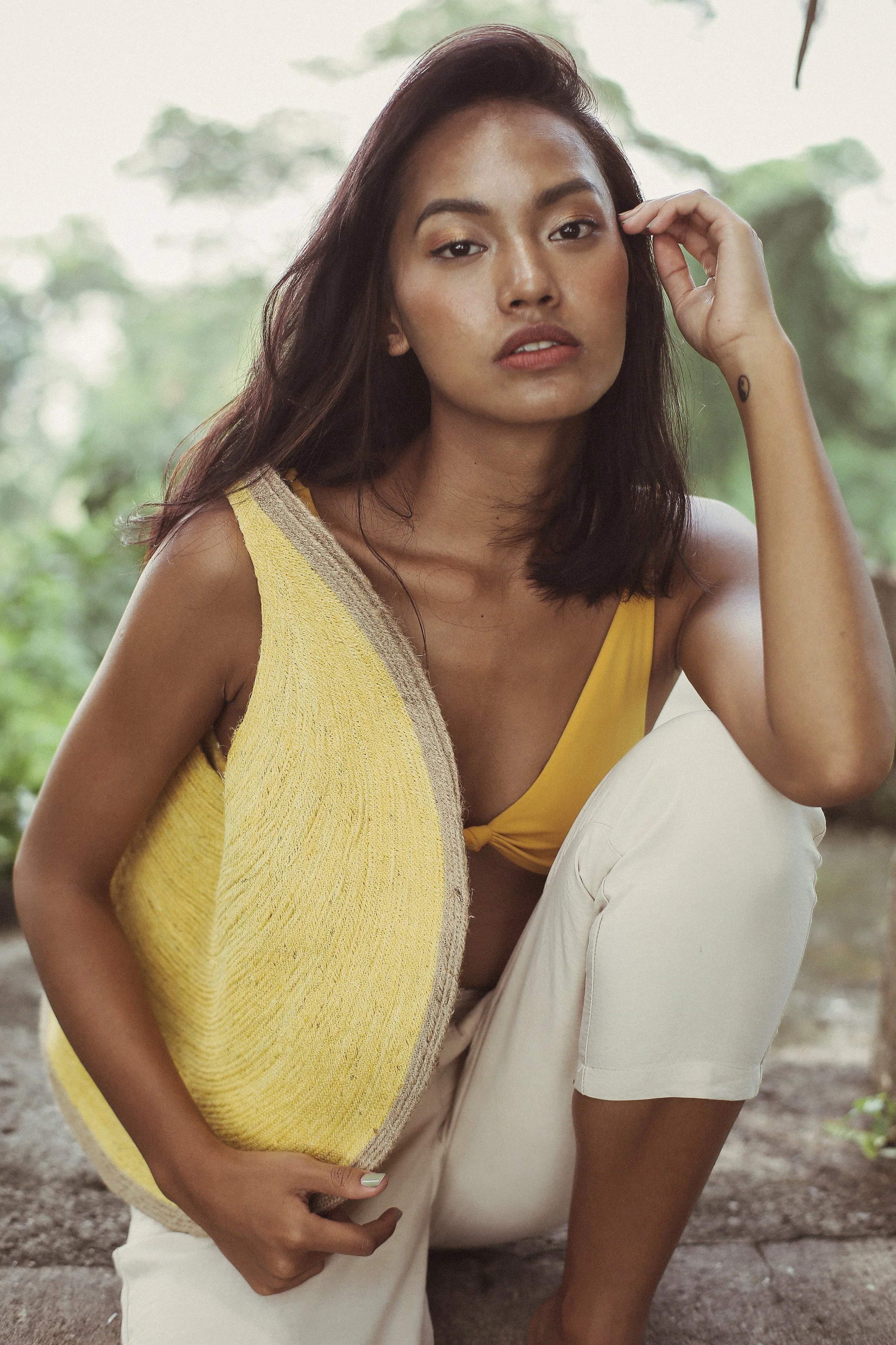 SOLO Citroen Jute Bag In Lemon Yellow - Image 5