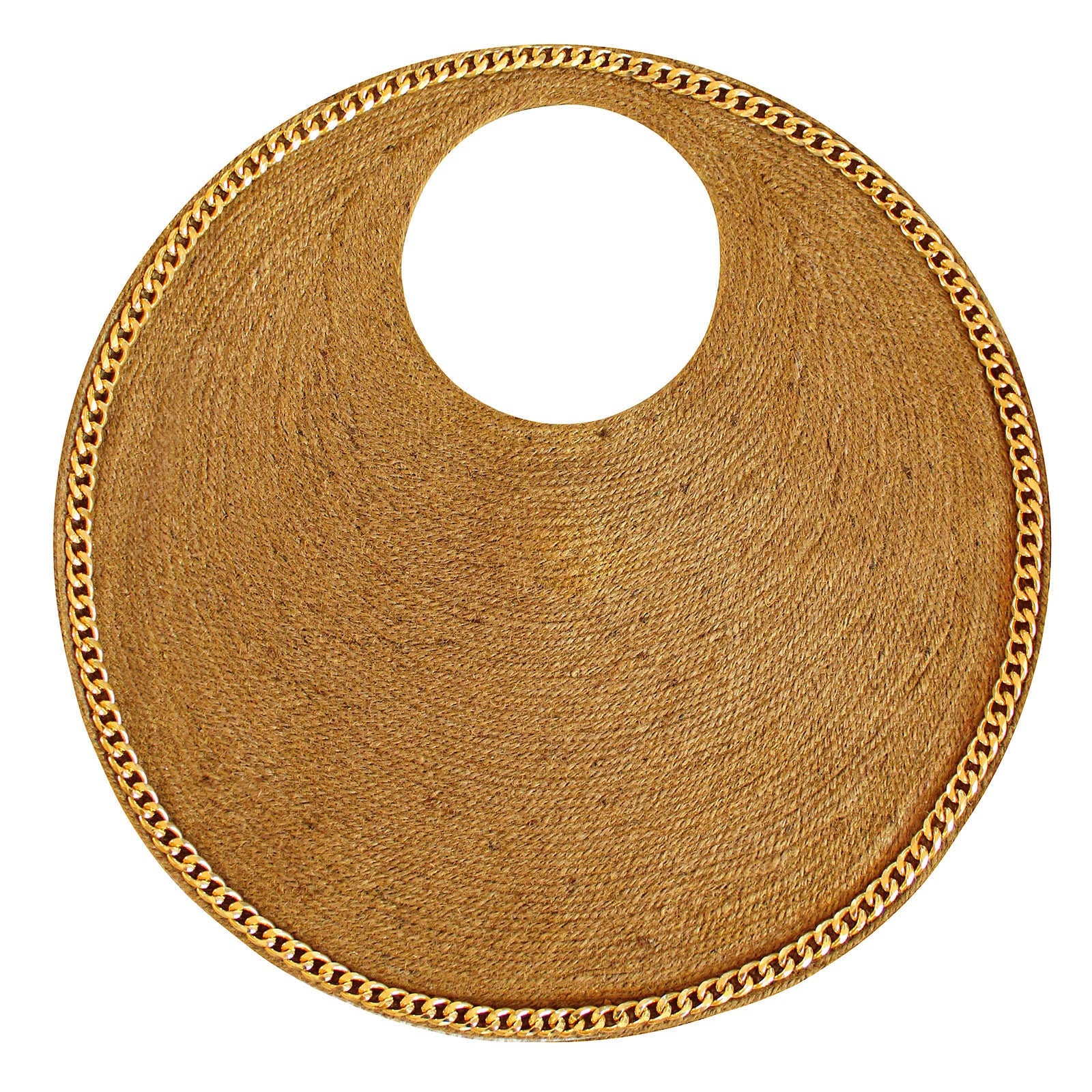 SOLO COCCO Jute Bag With Gold Chain - Image 2