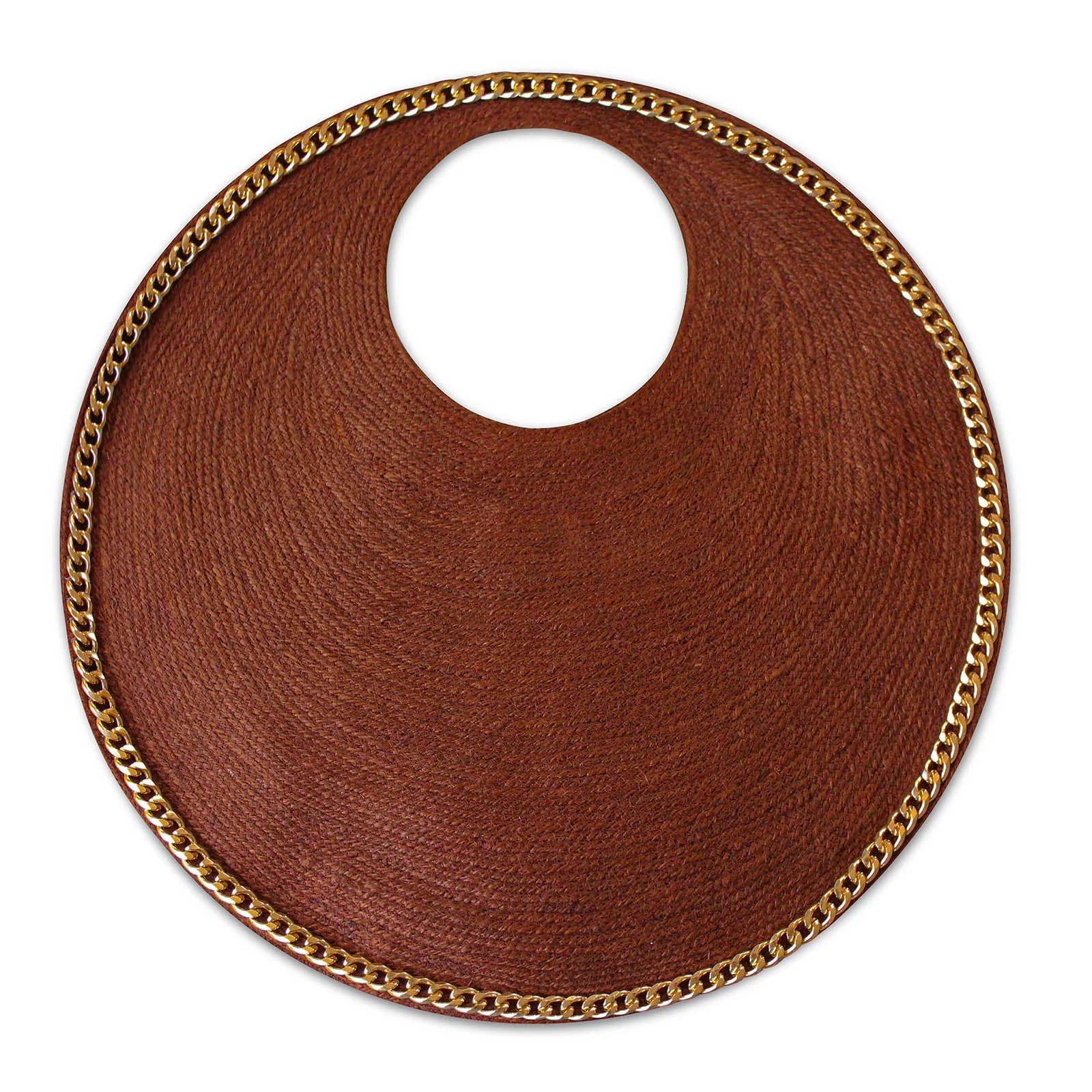 SOLO ESPRESSO Large Jute Bag With Gold Chain - Image 2