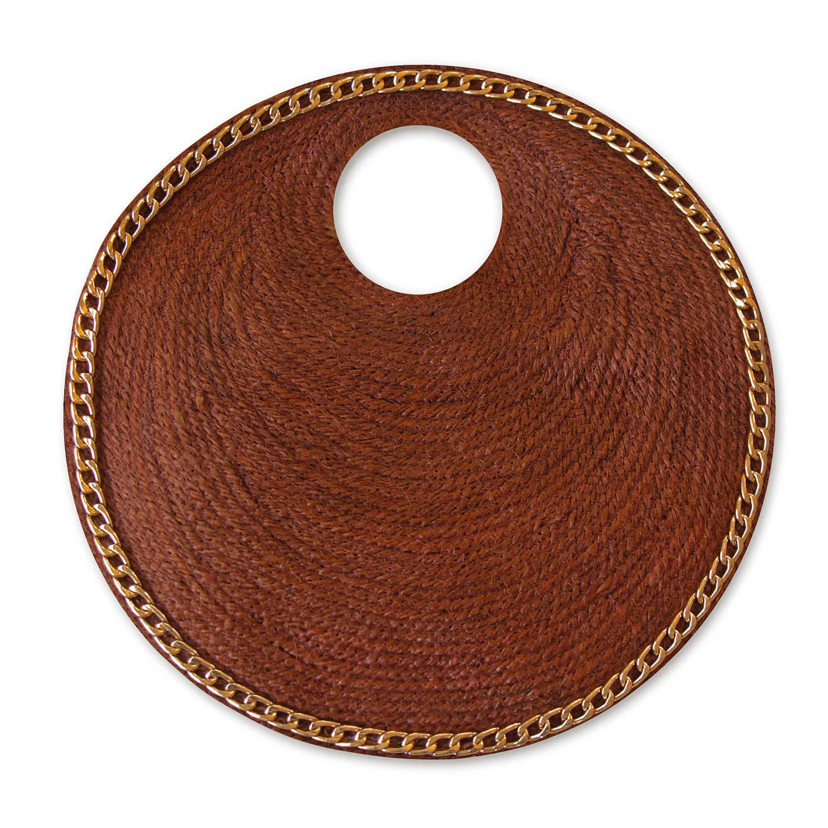 SOLO ESPRESSO Mini Jute Bag With Gold Chain - Image 2