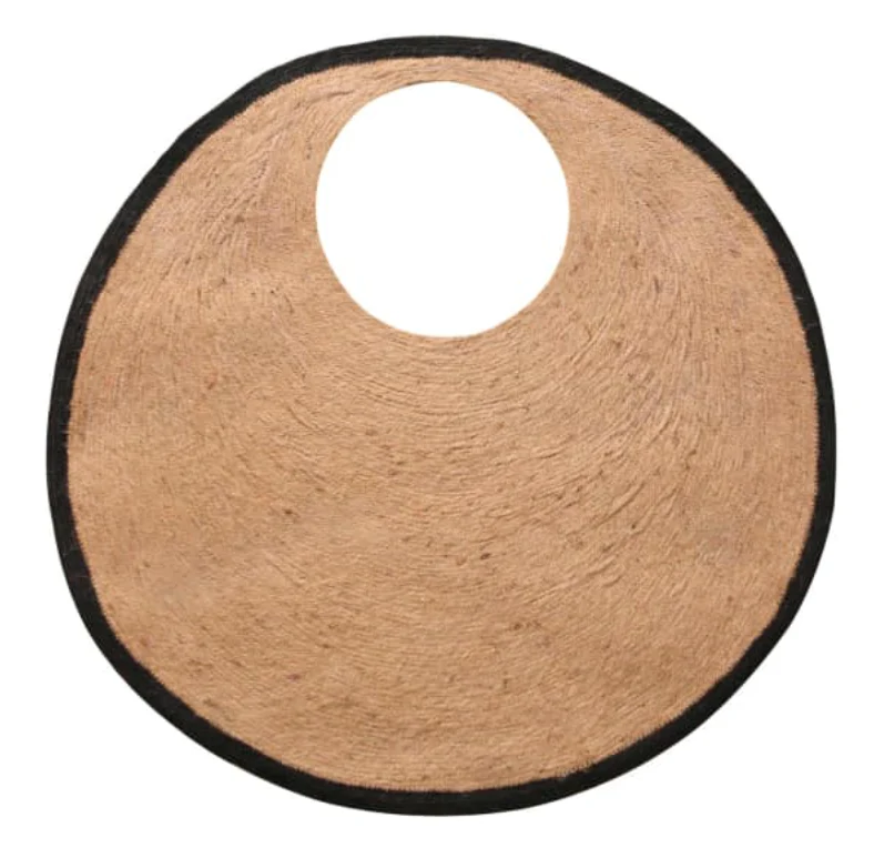 SOLO Halo Jute Straw Bag In Black And Natural - Image 2