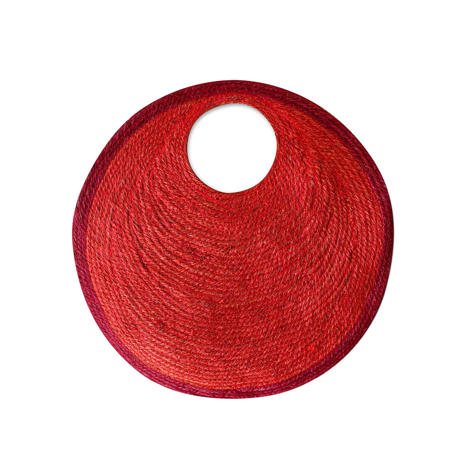 SOLO TOMATO Mini Jute Bag In Red - Image 2