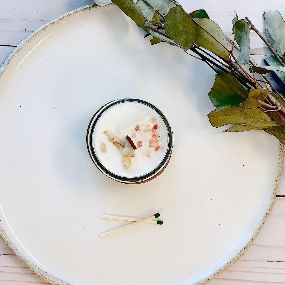 Space Clearing Candle/ Intention Candle / Organic Soy Candle / Candle with Crystals / Cleansing Candle - Image 4