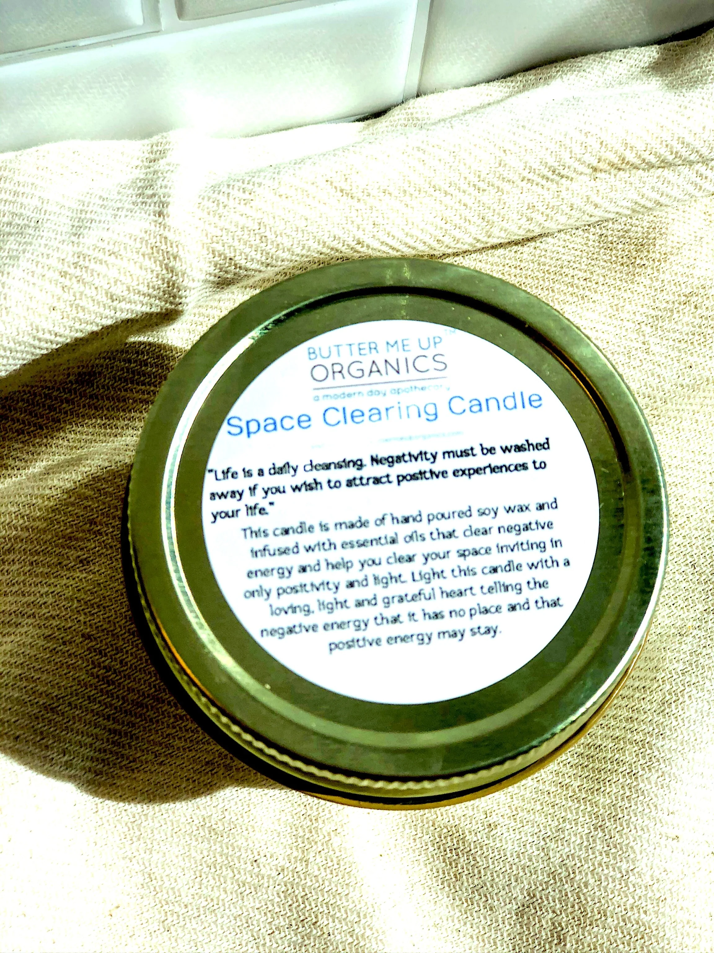 Space Clearing Candle/ Intention Candle / Organic Soy Candle / Candle with Crystals / Cleansing Candle - Image 7