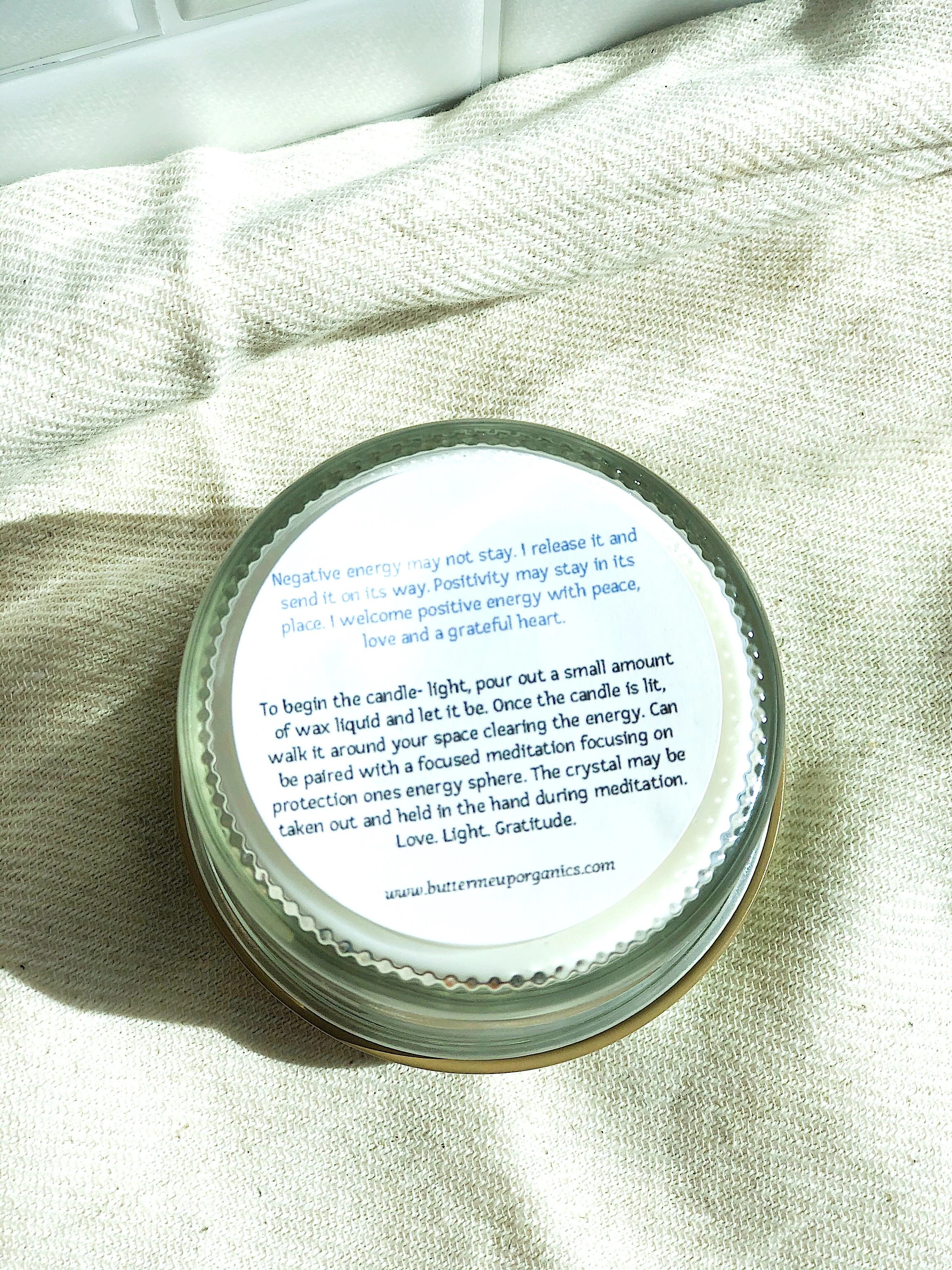 Space Clearing Candle/ Intention Candle / Organic Soy Candle / Candle with Crystals / Cleansing Candle - Image 8