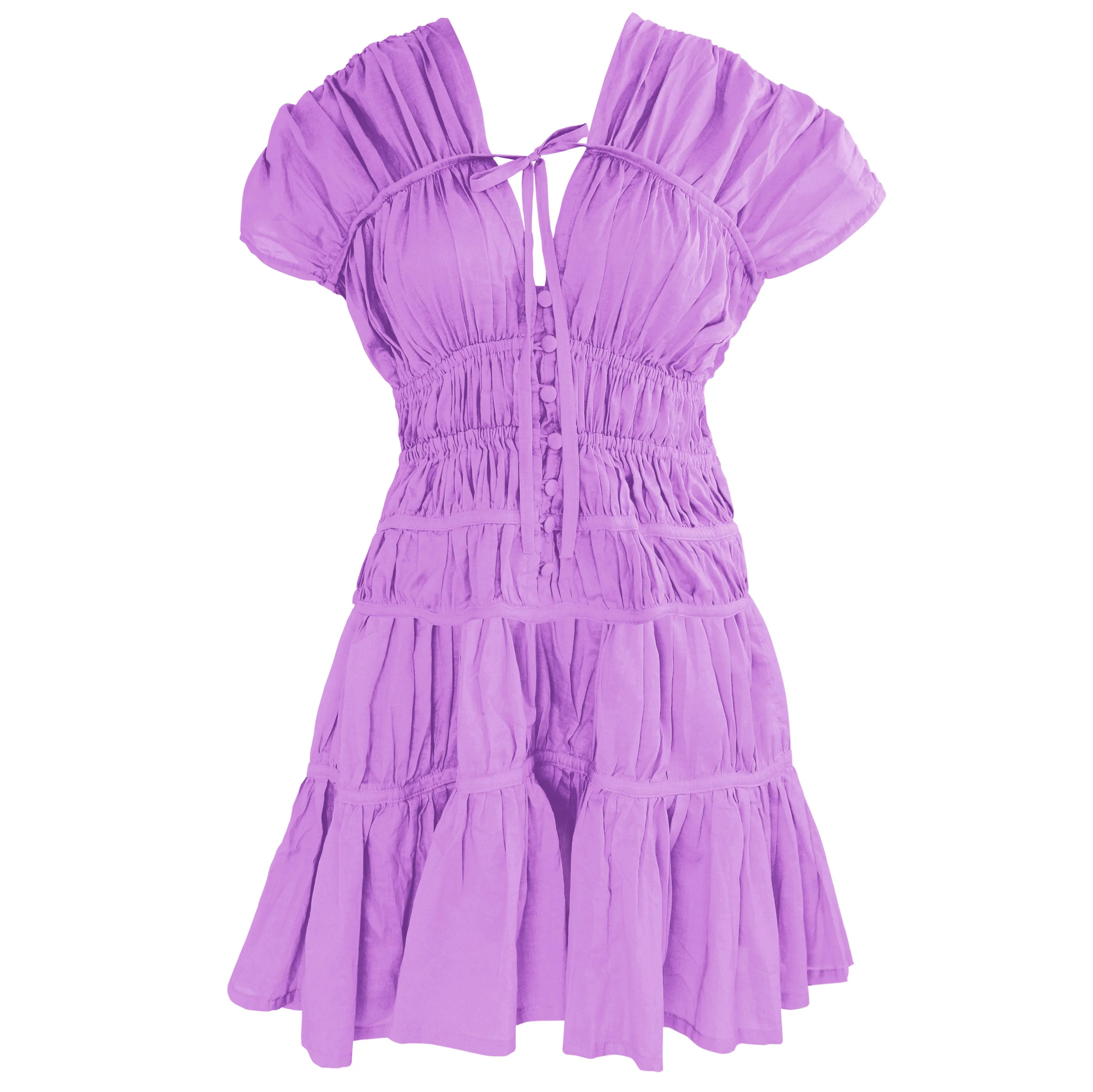 SRIKANDI Mini Ruffle Dress In Light Purple - Image 2
