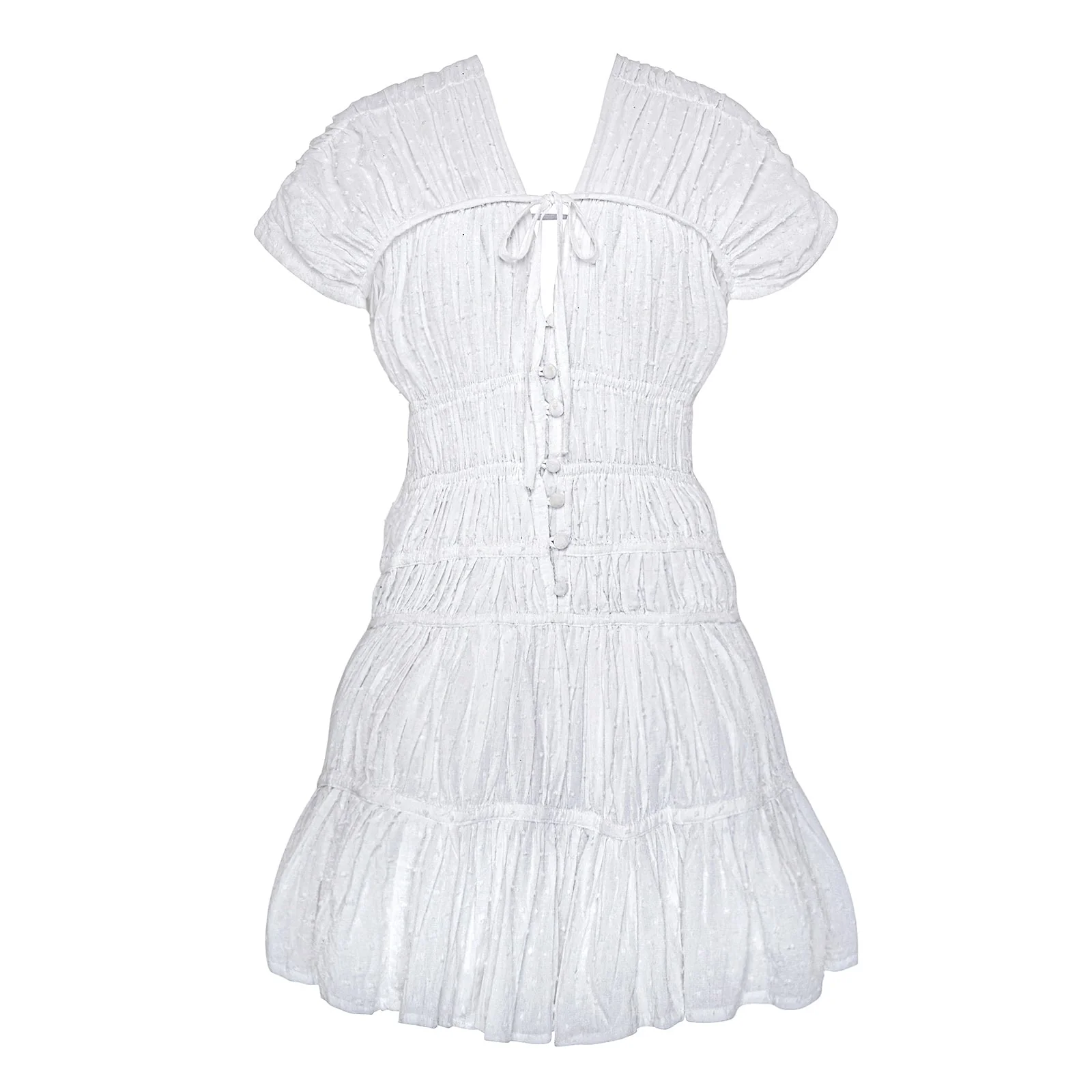 SRIKANDI Mini Ruffle Dress In White - Image 2