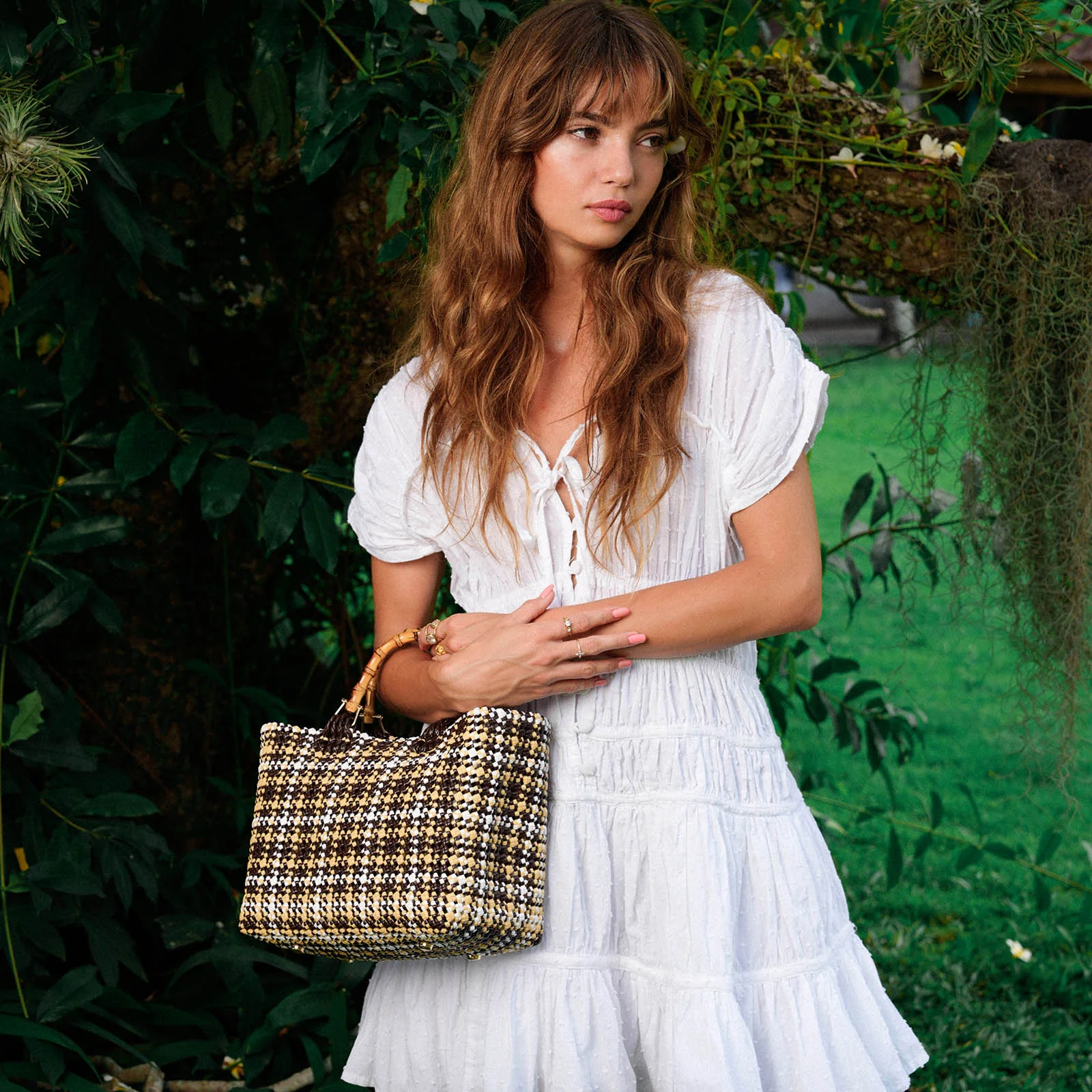SRIKANDI Mini Ruffle Dress In White - Image 3