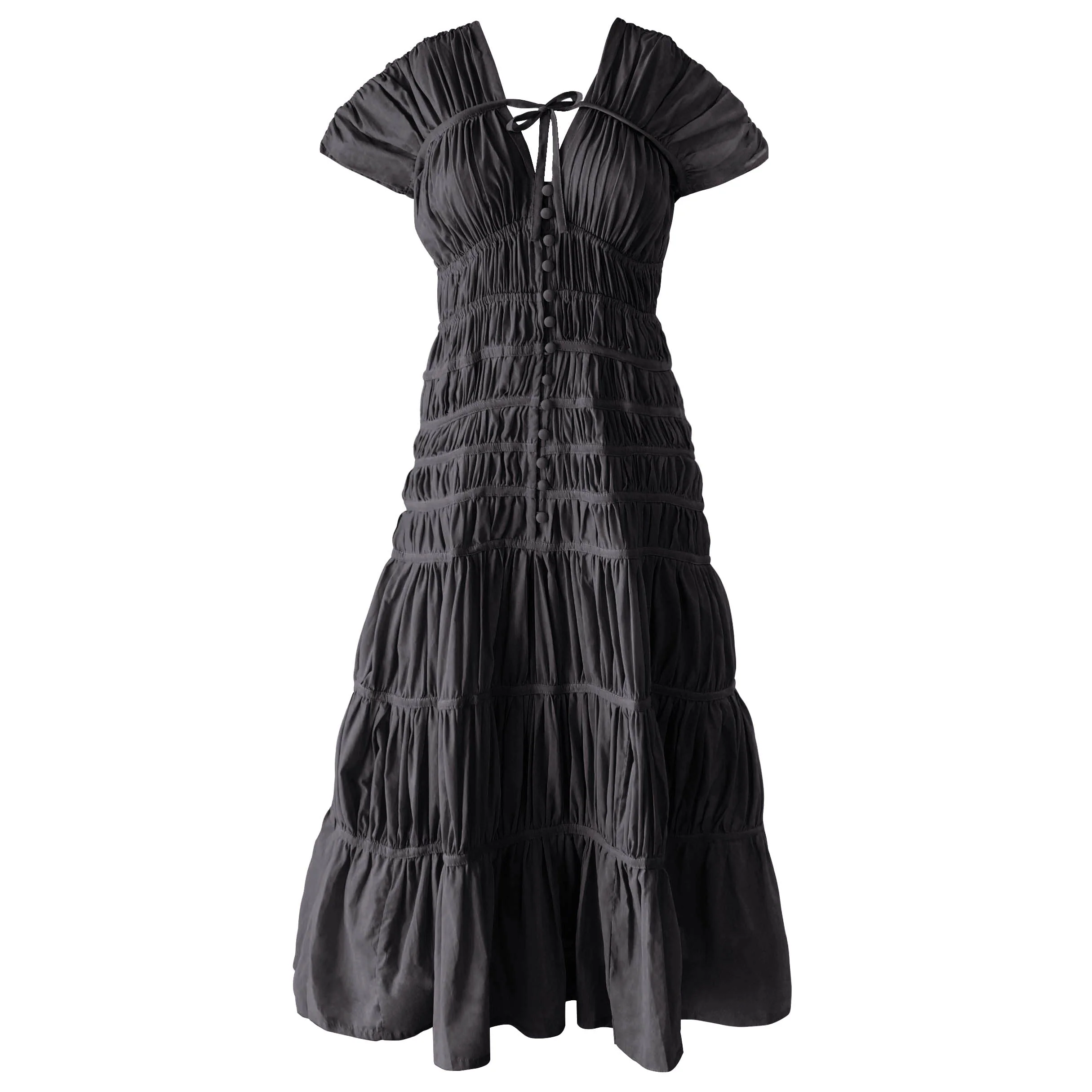 SRIKANDI Ruffle Maxi Dress In Black - Image 2