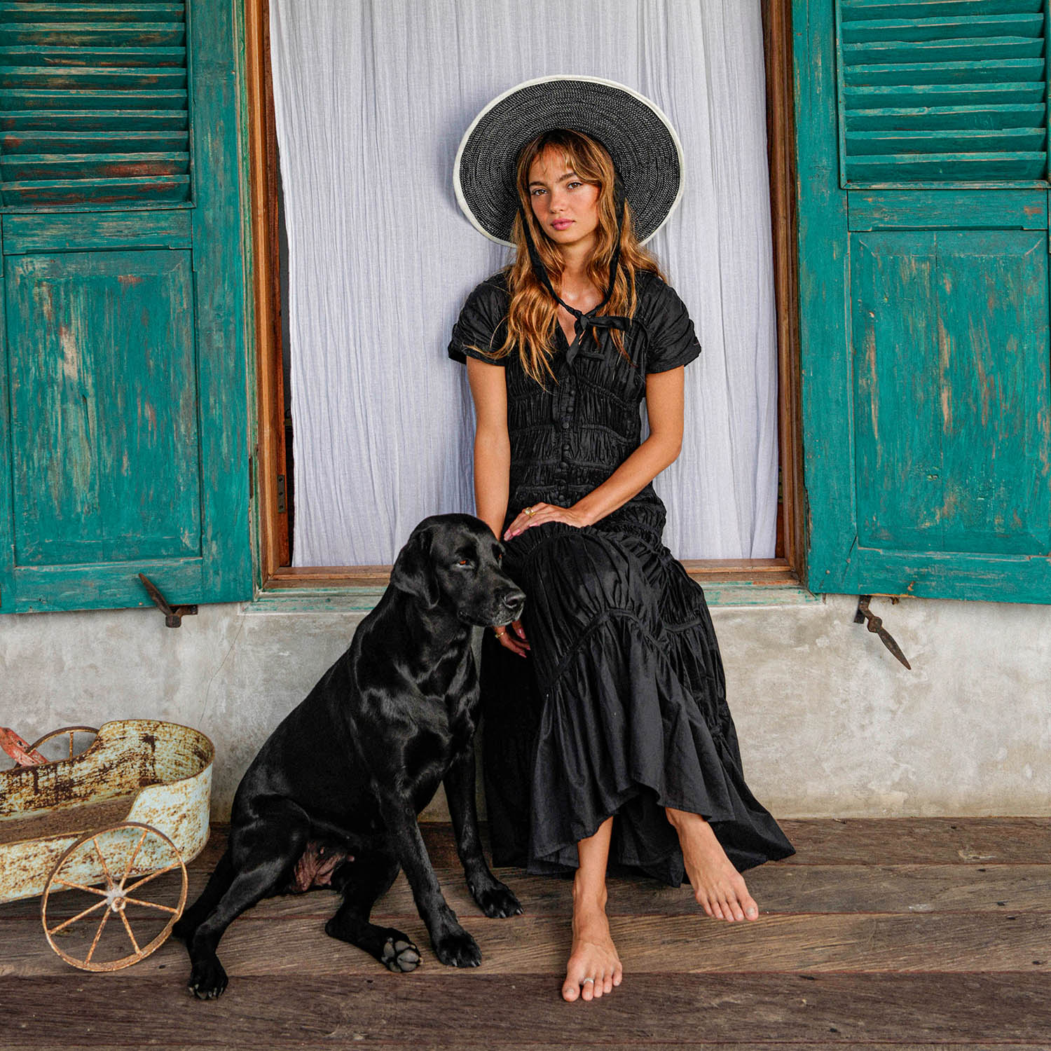 SRIKANDI Ruffle Maxi Dress In Black - Image 7