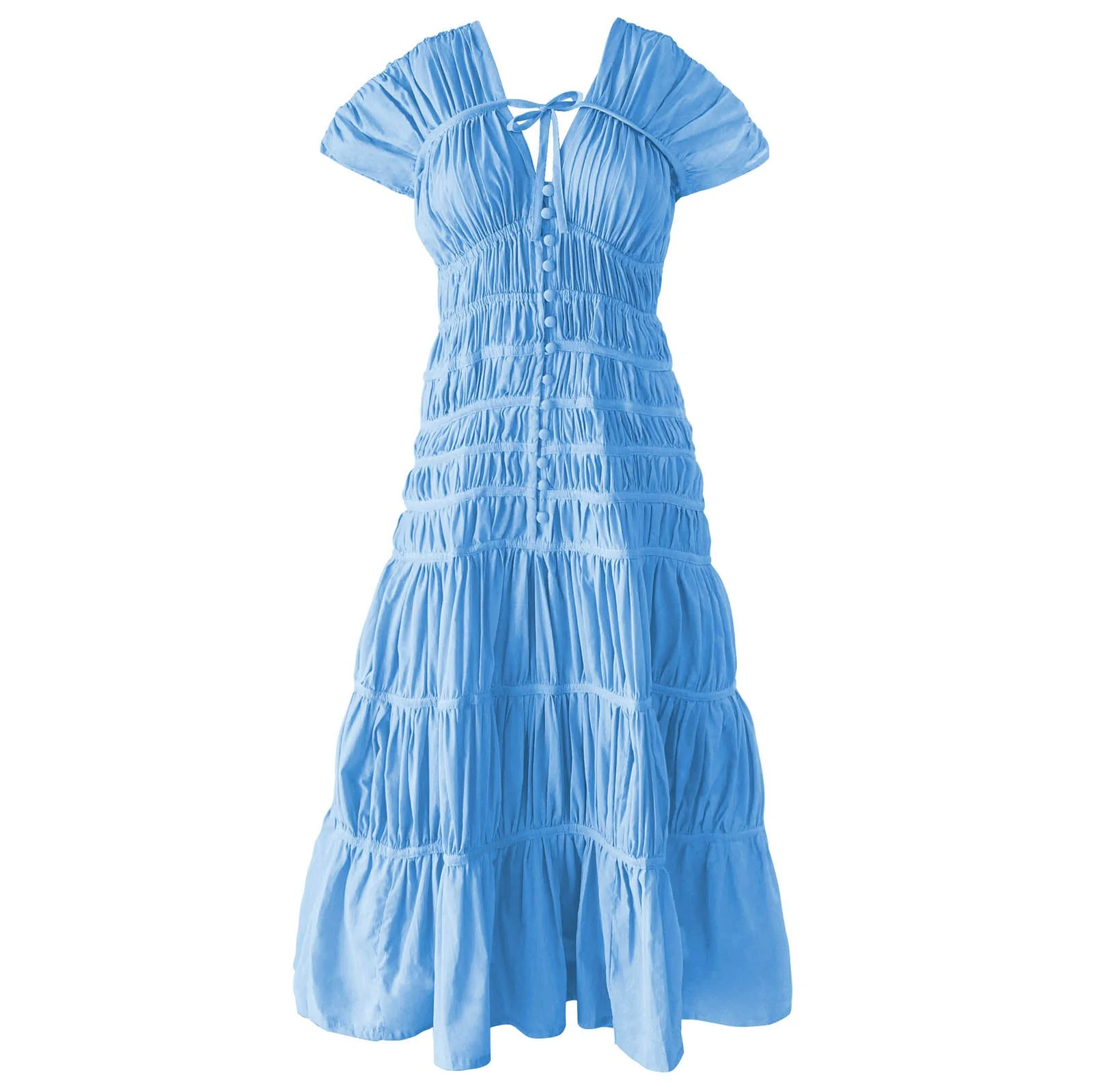 SRIKANDI Ruffle Maxi Dress In Princess Blue - Image 2