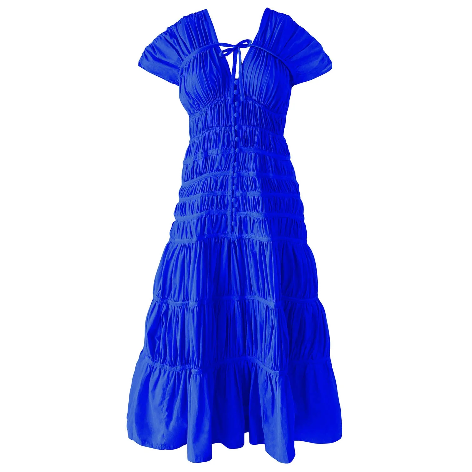 SRIKANDI Ruffle Maxi Dress In Royal Blue - Image 2