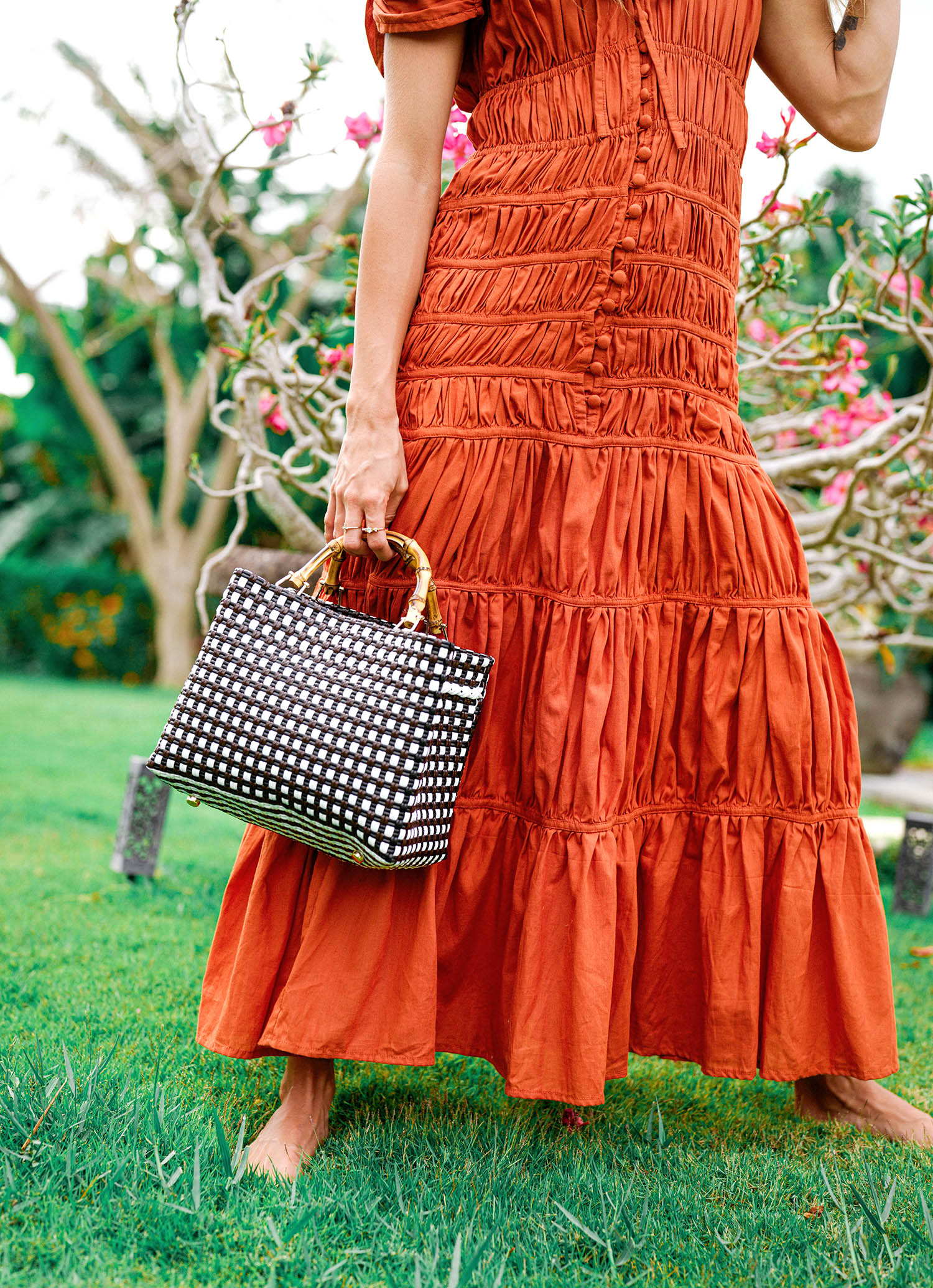 SRIKANDI Ruffle Maxi Dress In Sienna Brown - Image 6
