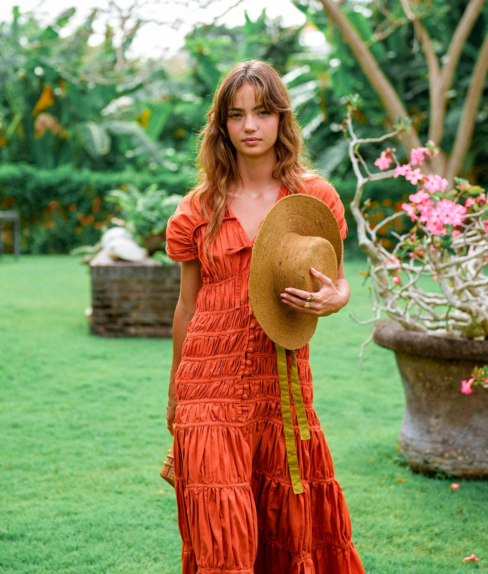 SRIKANDI Ruffle Maxi Dress In Sienna Brown - Image 7