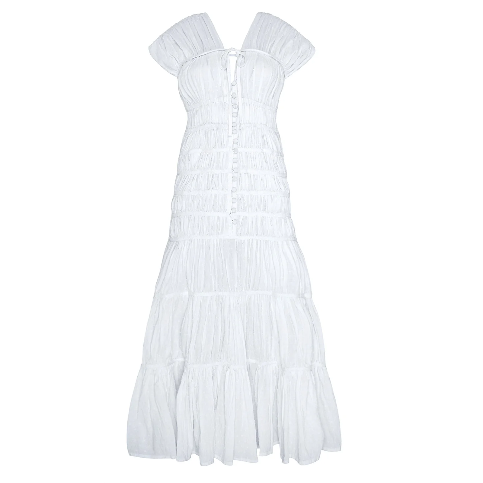 SRIKANDI Ruffle Maxi Dress In White - Image 2