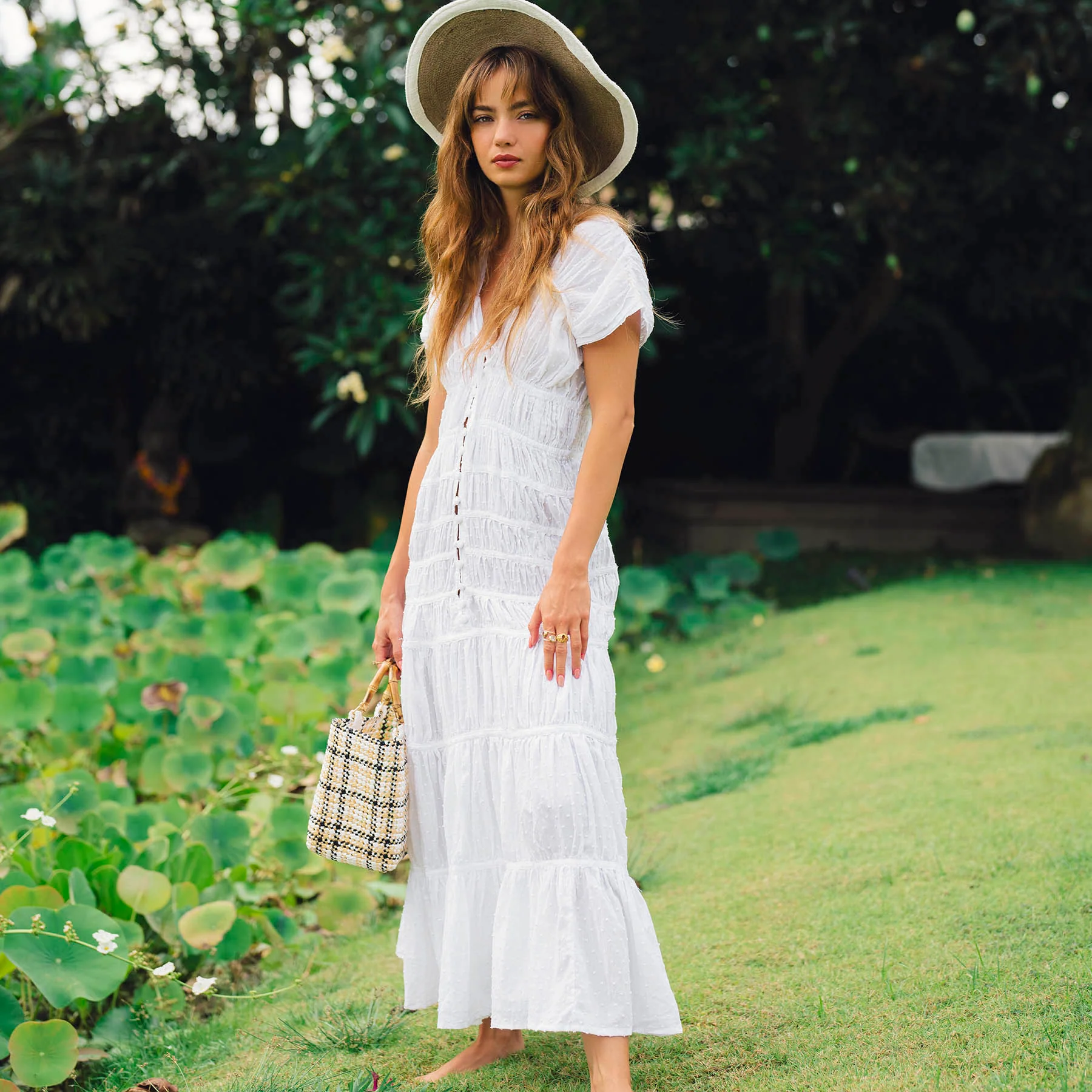 SRIKANDI Ruffle Maxi Dress In White - Image 4