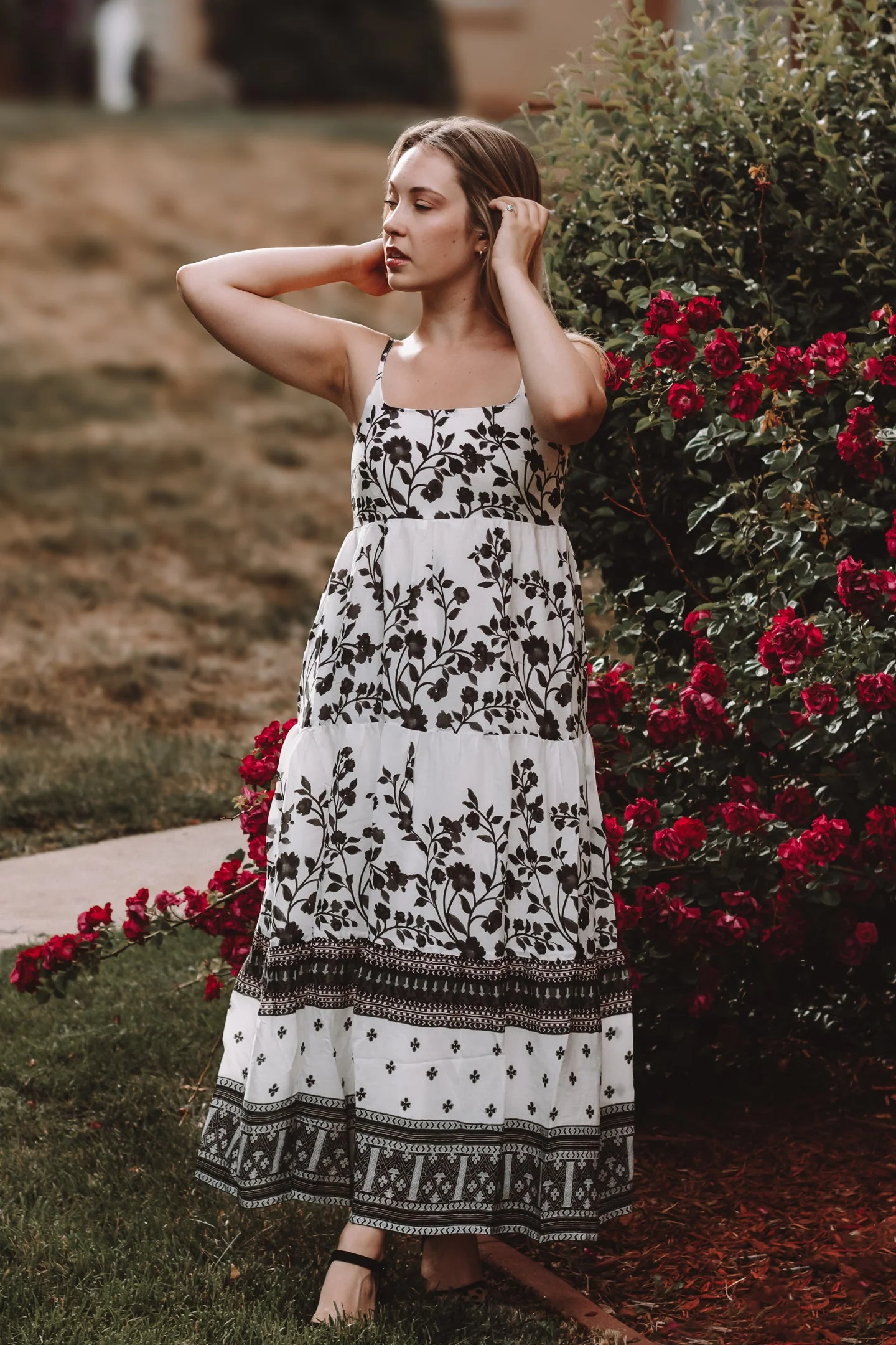 Strappy Tiered Maxi Dress in Florals - Image 10