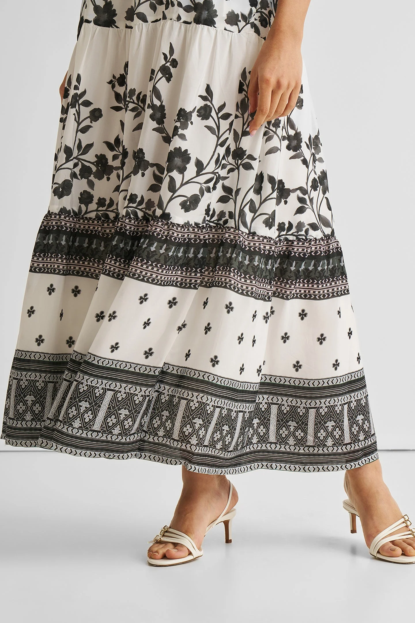 Strappy Tiered Maxi Dress in Florals - Image 7