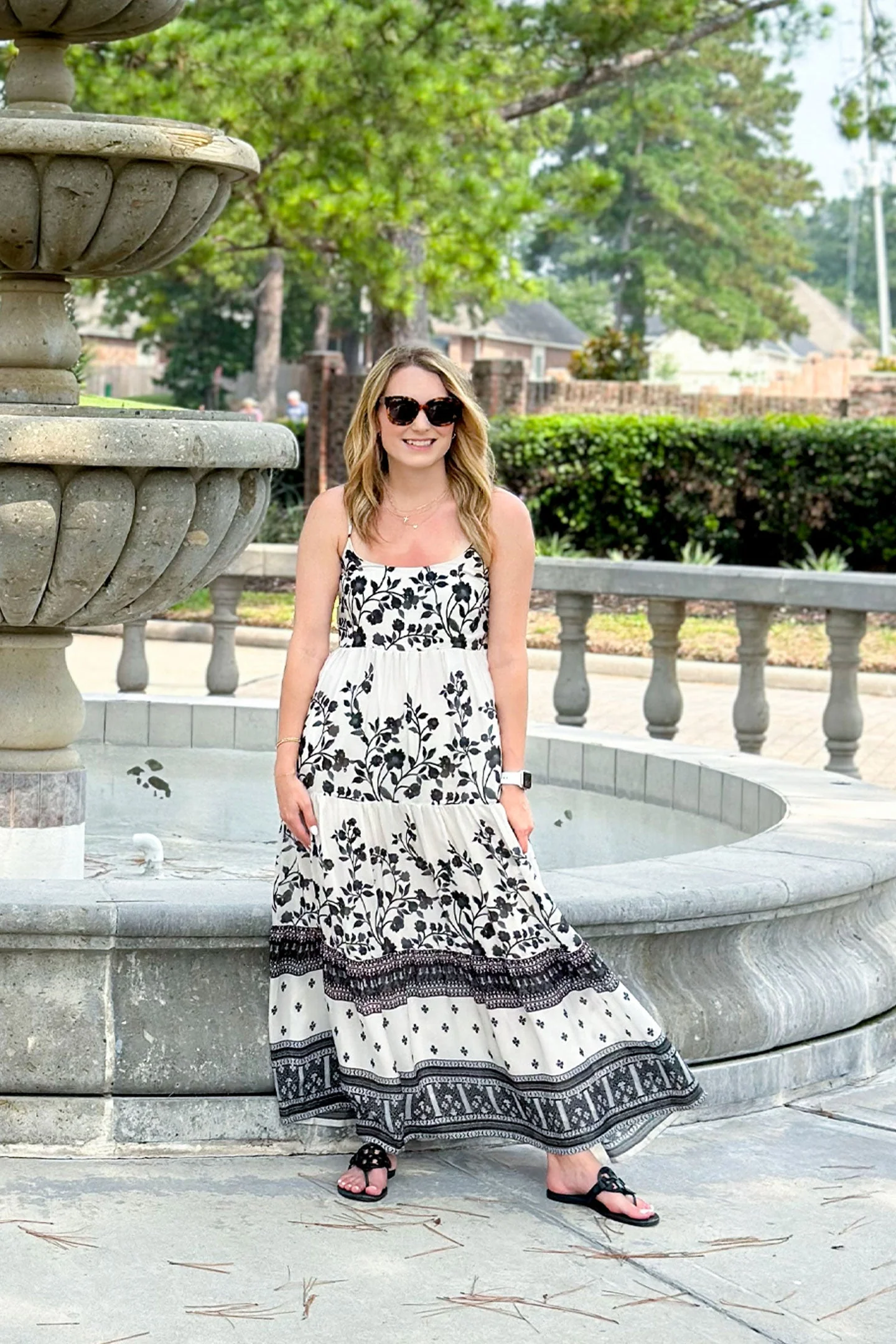 Strappy Tiered Maxi Dress in Florals - Image 9