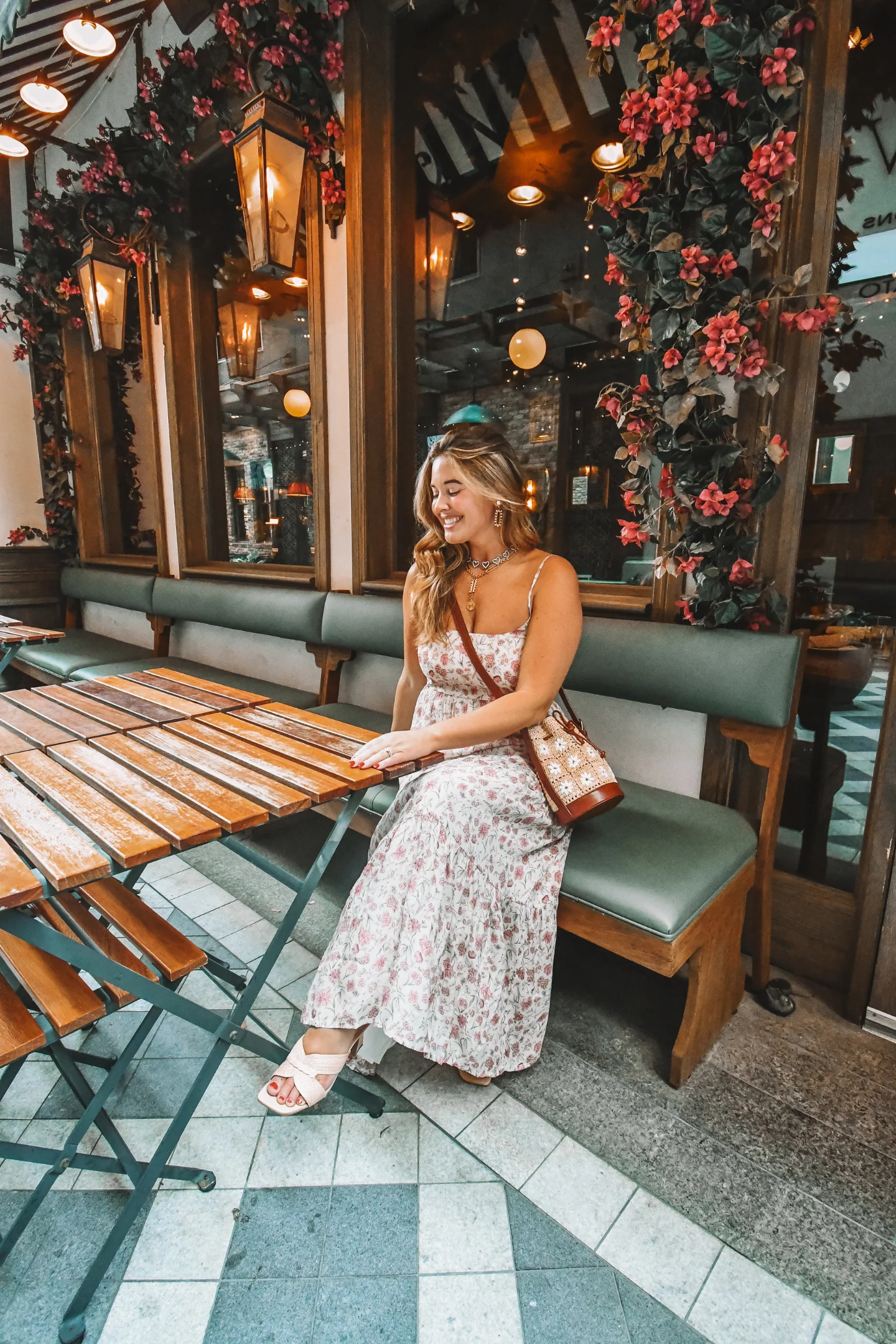 Strappy Tiered Maxi Dress in Pink Florals - Image 7