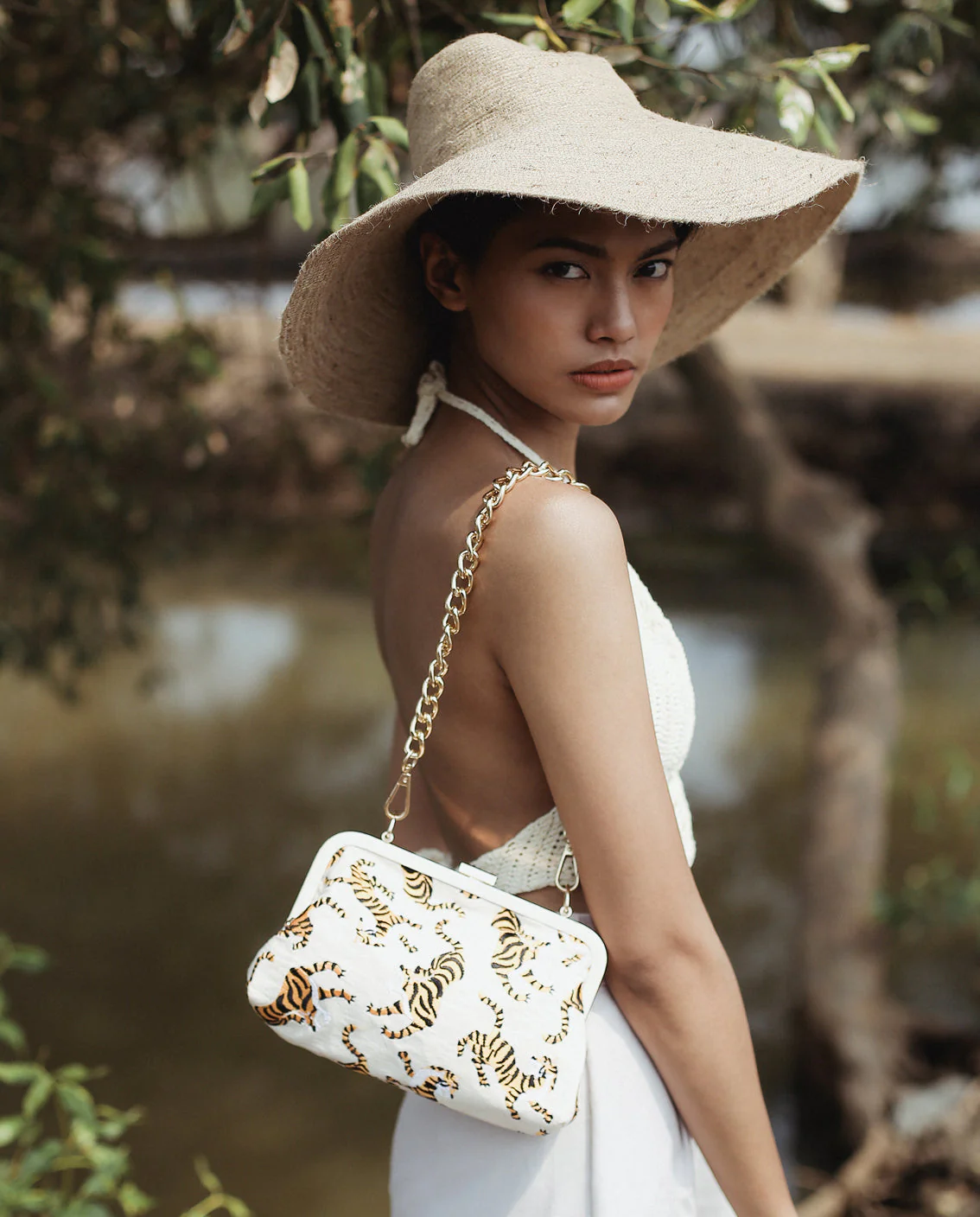 Sumatran Tiger Clutch, in Ivory White - Image 2