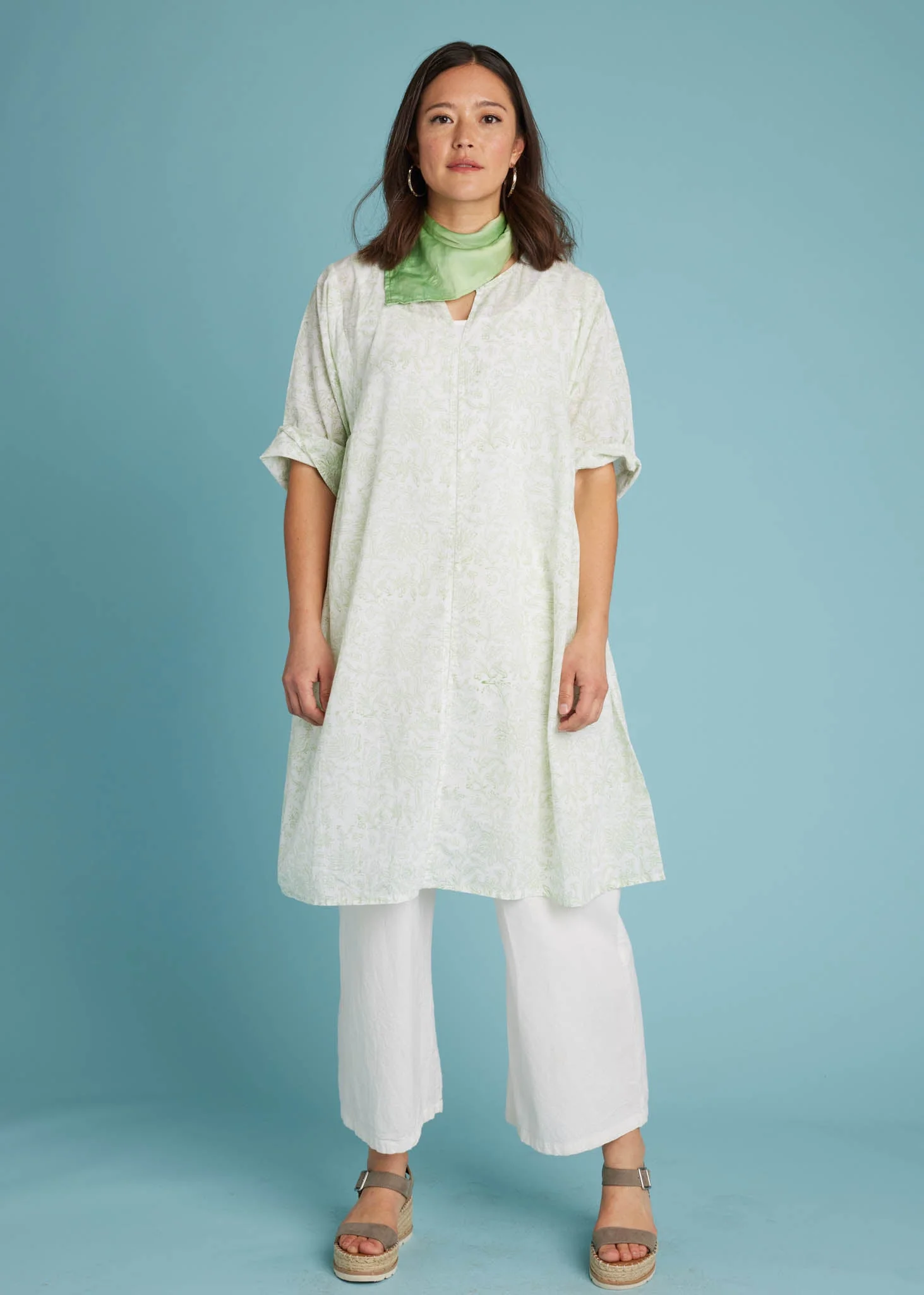 Sunshine Coast Caftan - Floral Toile Grass Green - Image 2
