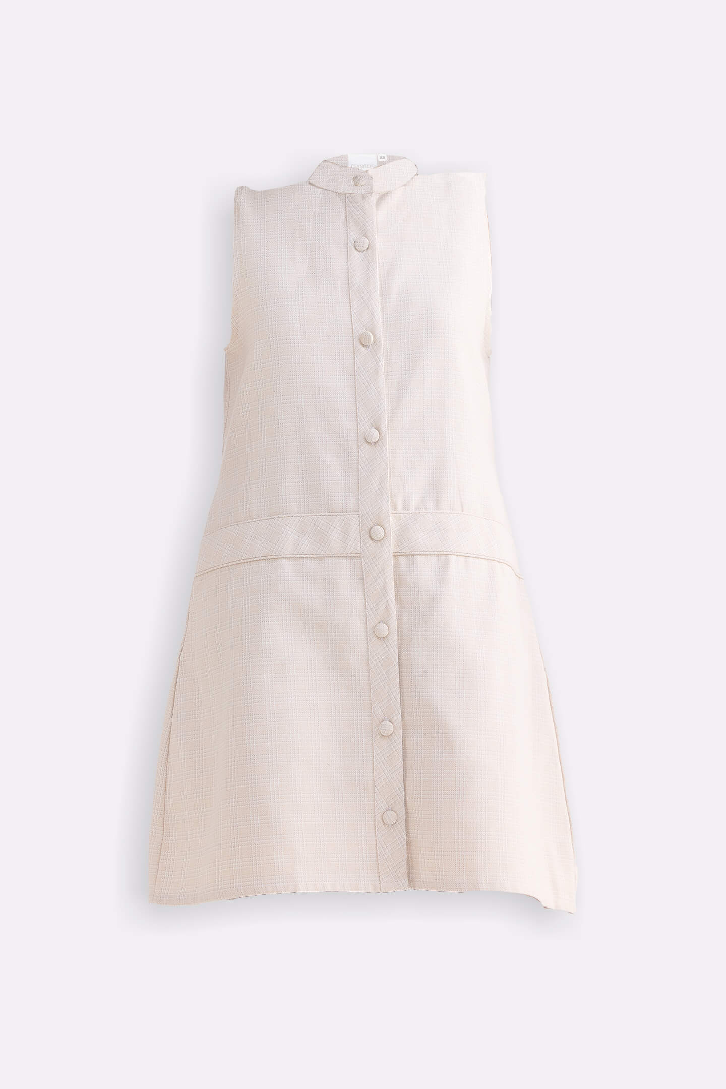 The Cotton Tweed Shift Dress in Cream - Image 11