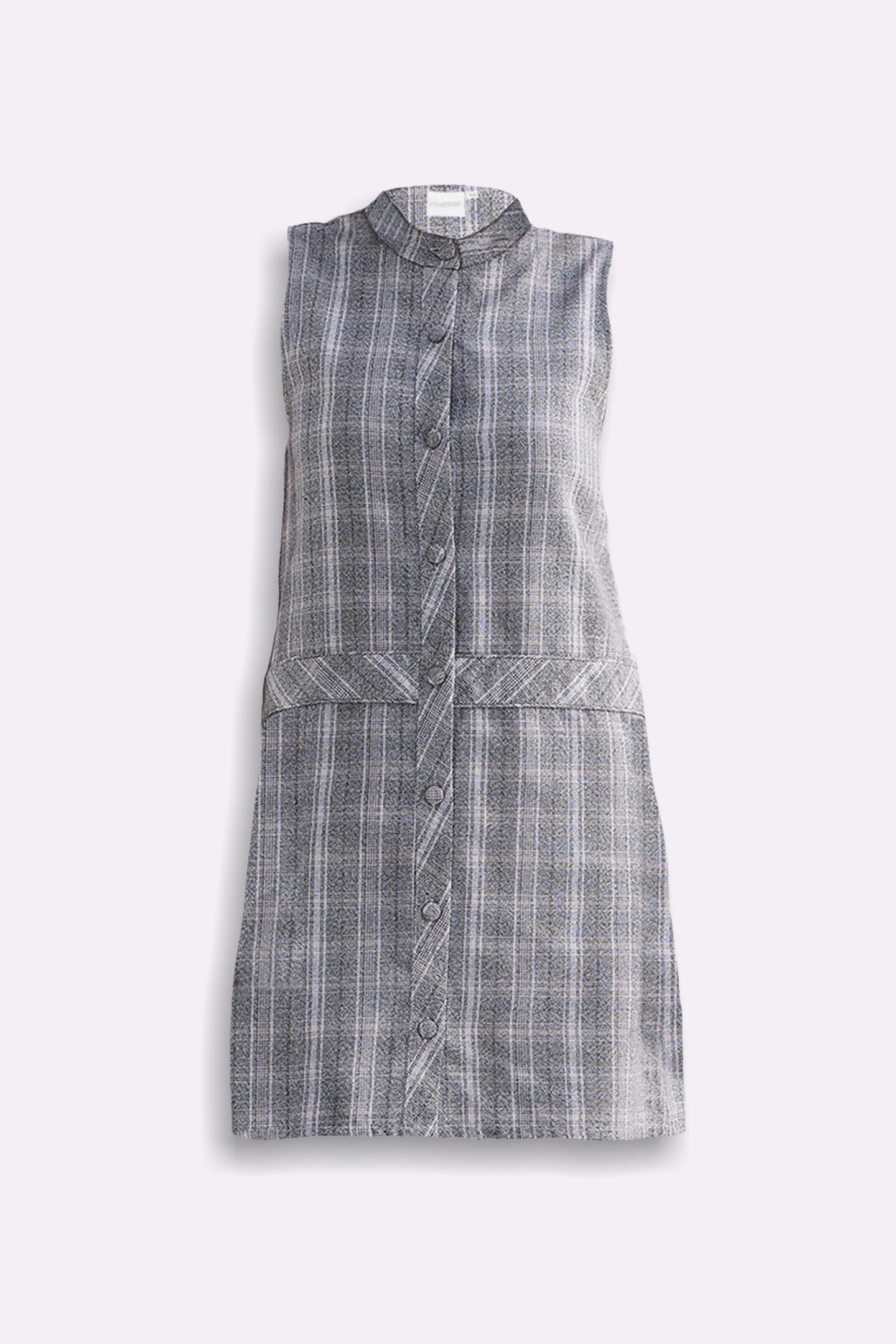 The Cotton Tweed Shift Dress in Grey - Image 9