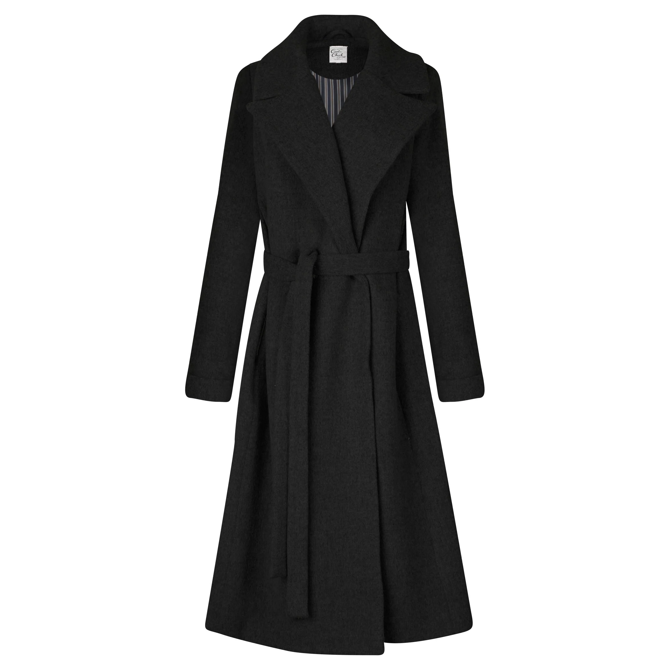 The Dearborn Long Wool Trench Coat - Black - Image 4