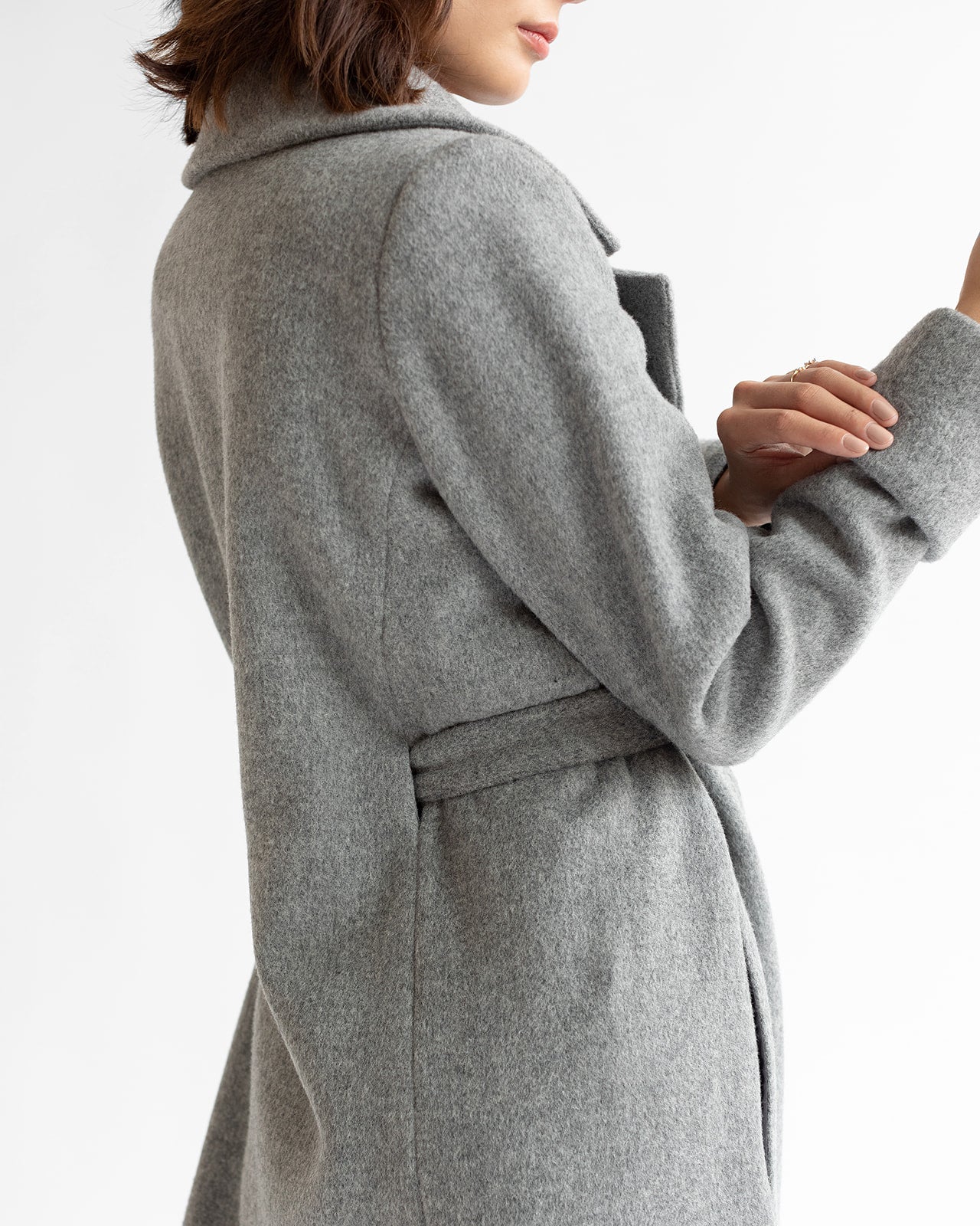 The Dearborn Long Wool Trench Coat - Black - Image 8